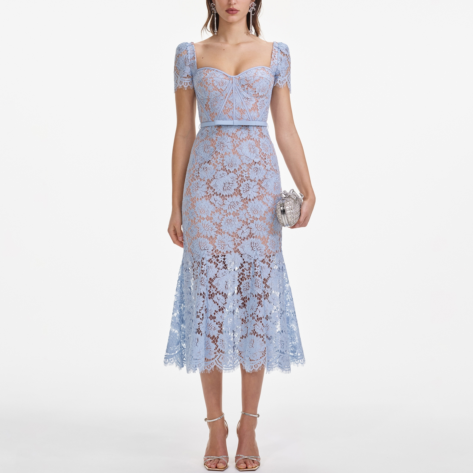 Self-Portrait Guipure Lace Midi Dress - UK 10