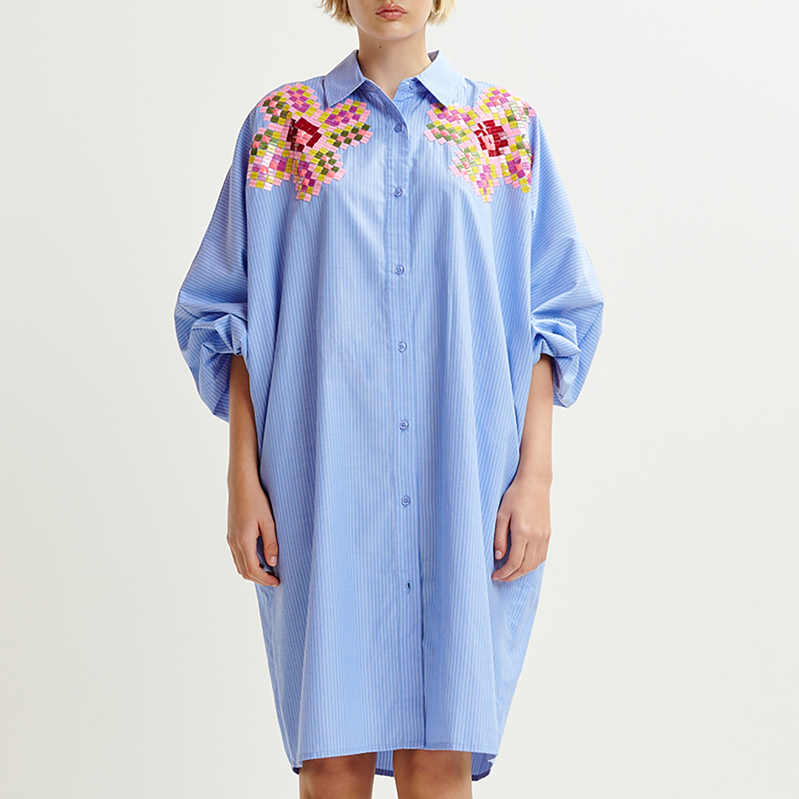 Essentiel Antwerp Hagittarius Sequin Cotton-Blend Poplin Dress - XS