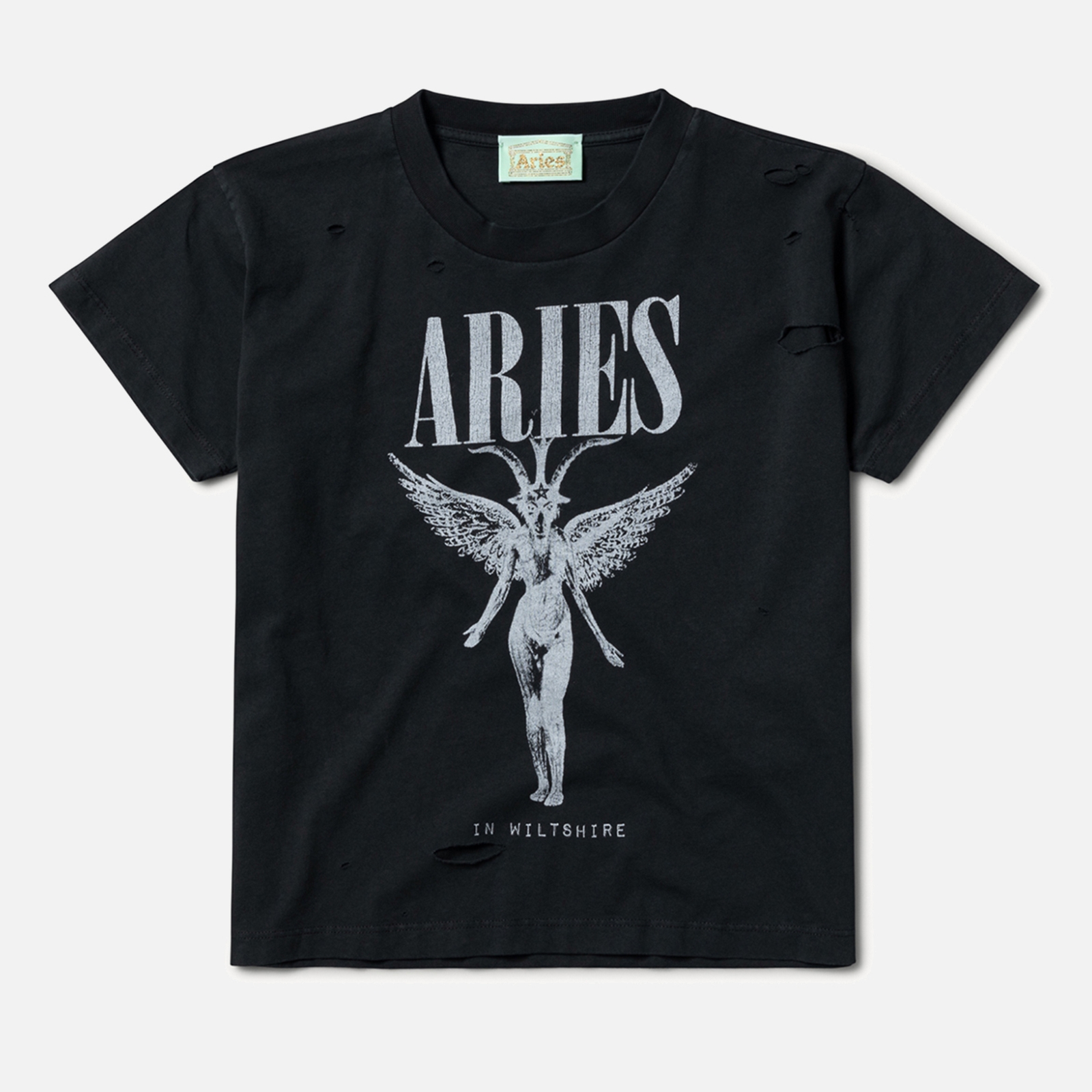 ARIES Destroyed Nirvana Cotton-Jersey T-Shirt - L