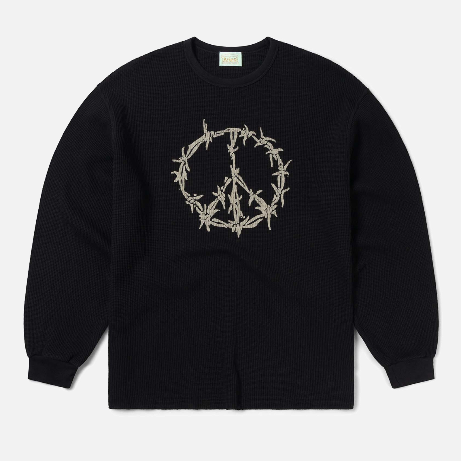 ARIES Peace Press Gothic Waffle Cotton-Knit T-Shirt - M