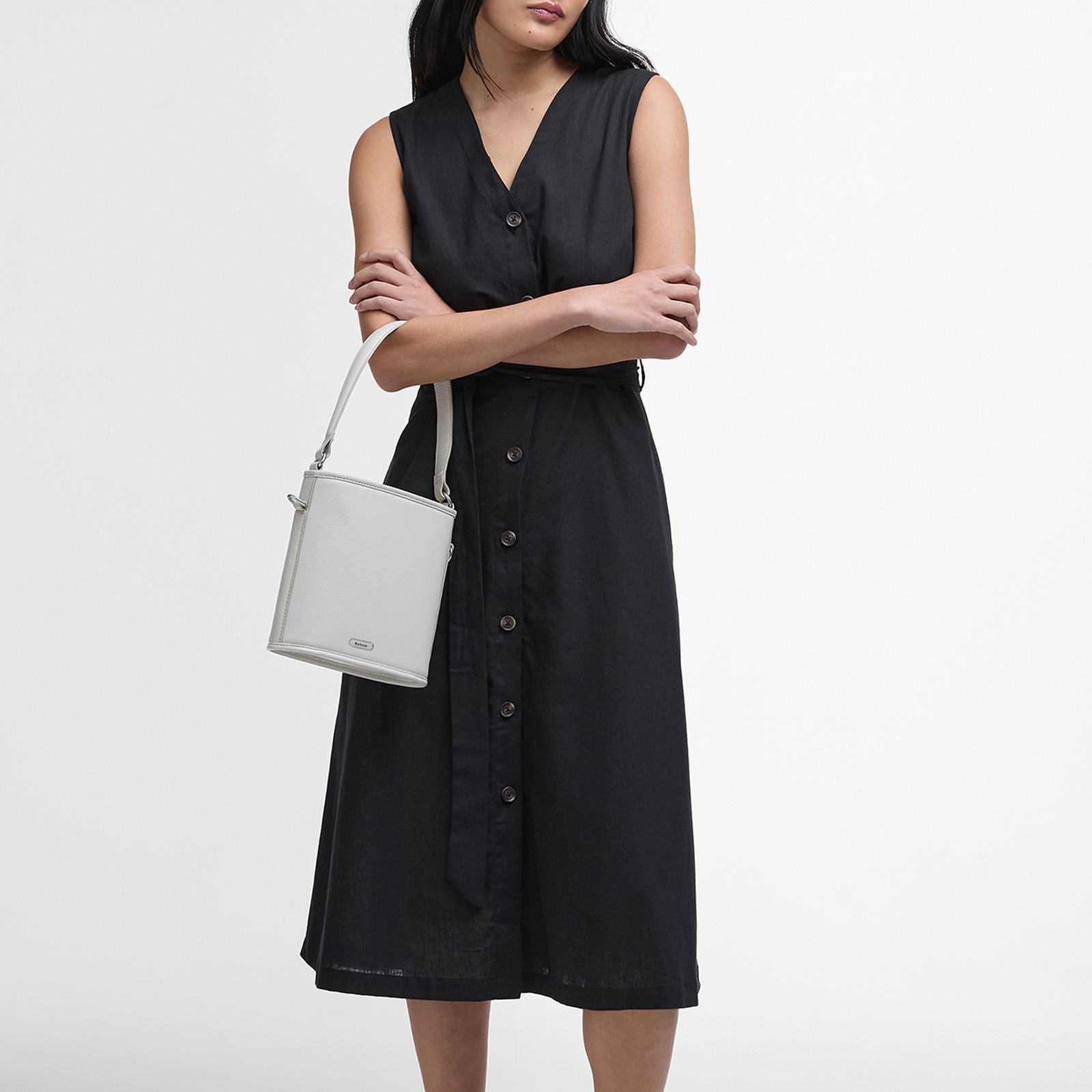 Barbour Elsie Cotton And Linen-Blend Midi Dress - UK 12