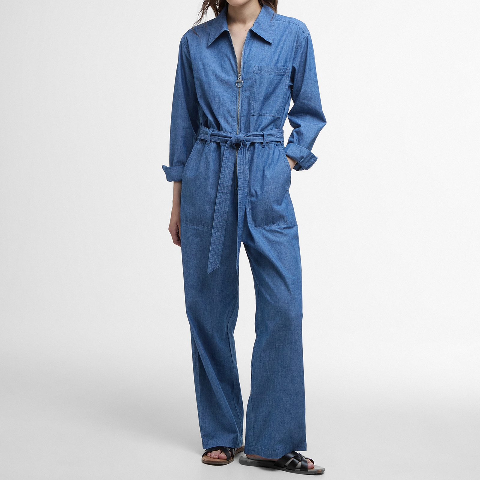 Barbour Emmie Cotton-Chambray Jumpsuit - UK 10