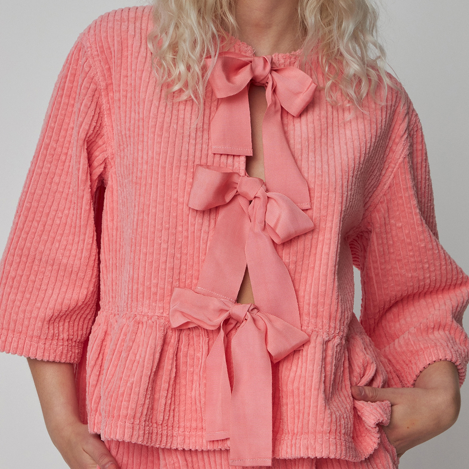 Stella Nova Bow Cotton-Corduroy Blouse - DK 38/UK 12