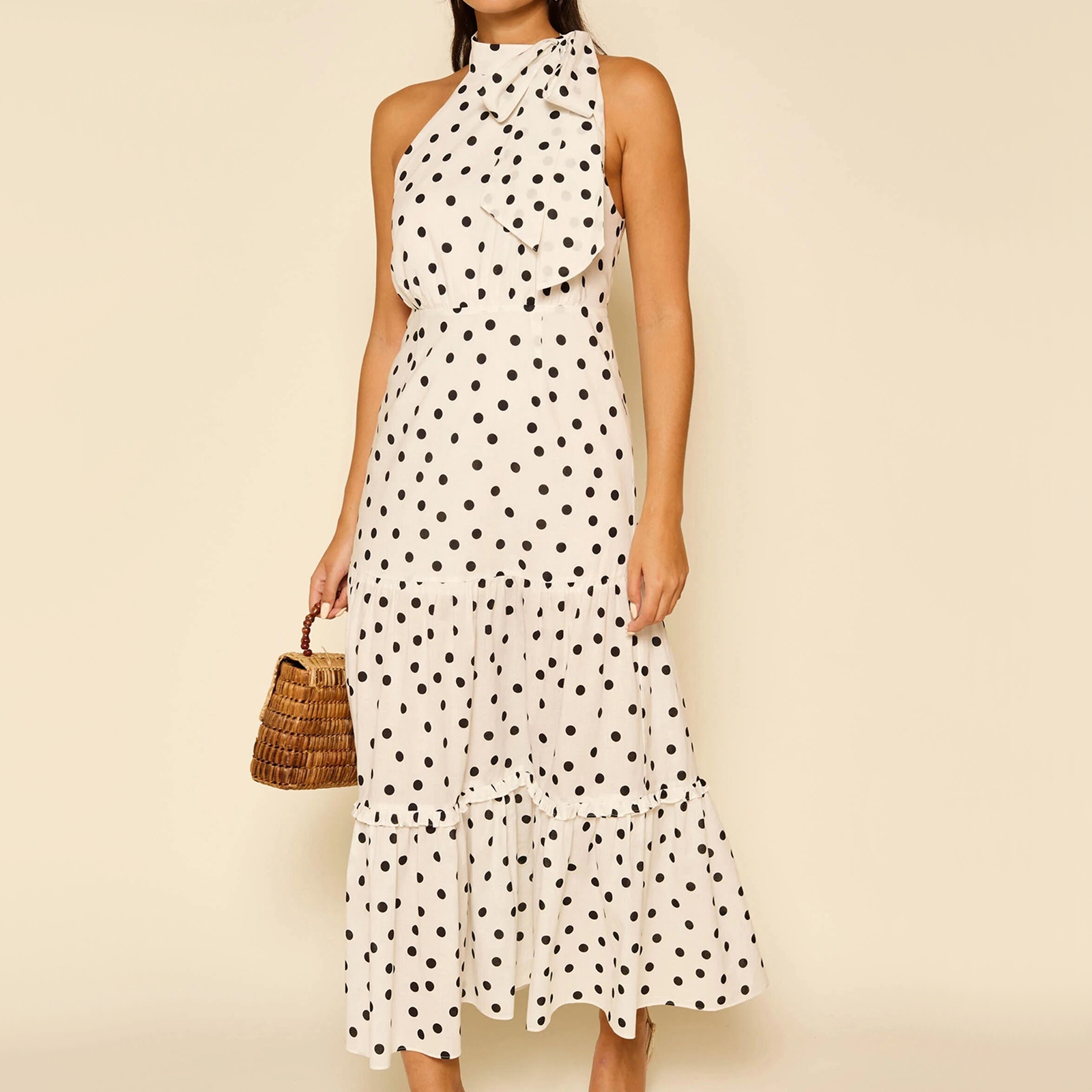 RIXO Eleanor Polka-Dot Cotton-Voile Dress - UK 6
