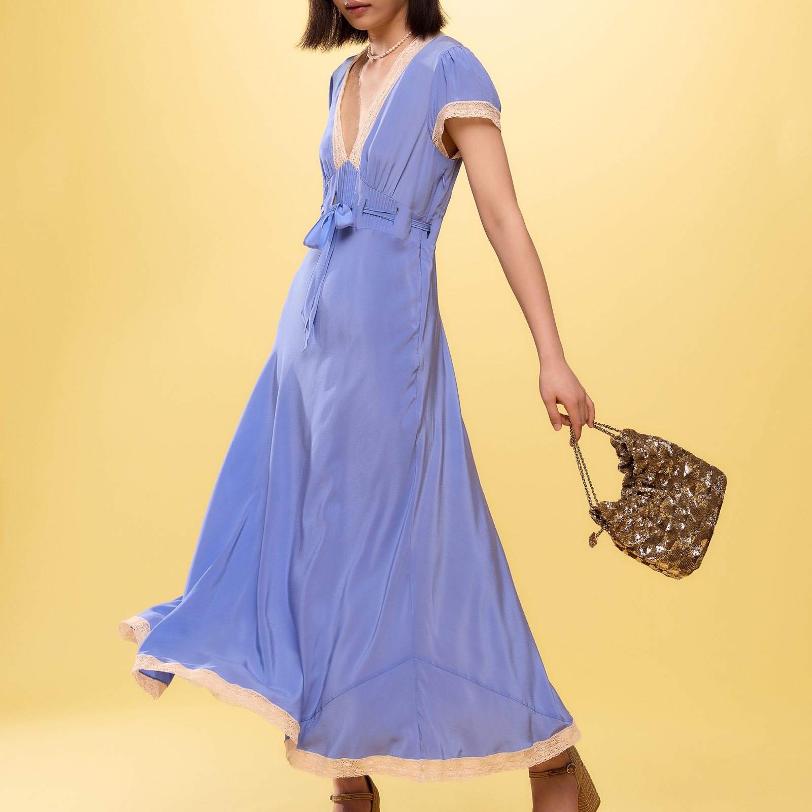 Rixo Marlice Silk Midi Dress - UK 6