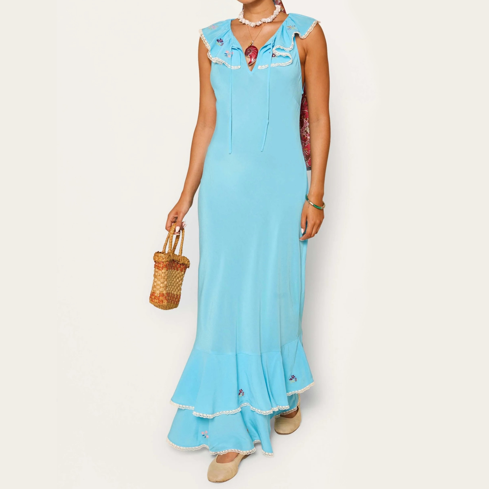 Rixo Latisha Lace-Trimmed Crepe De Chine Dress - UK 6