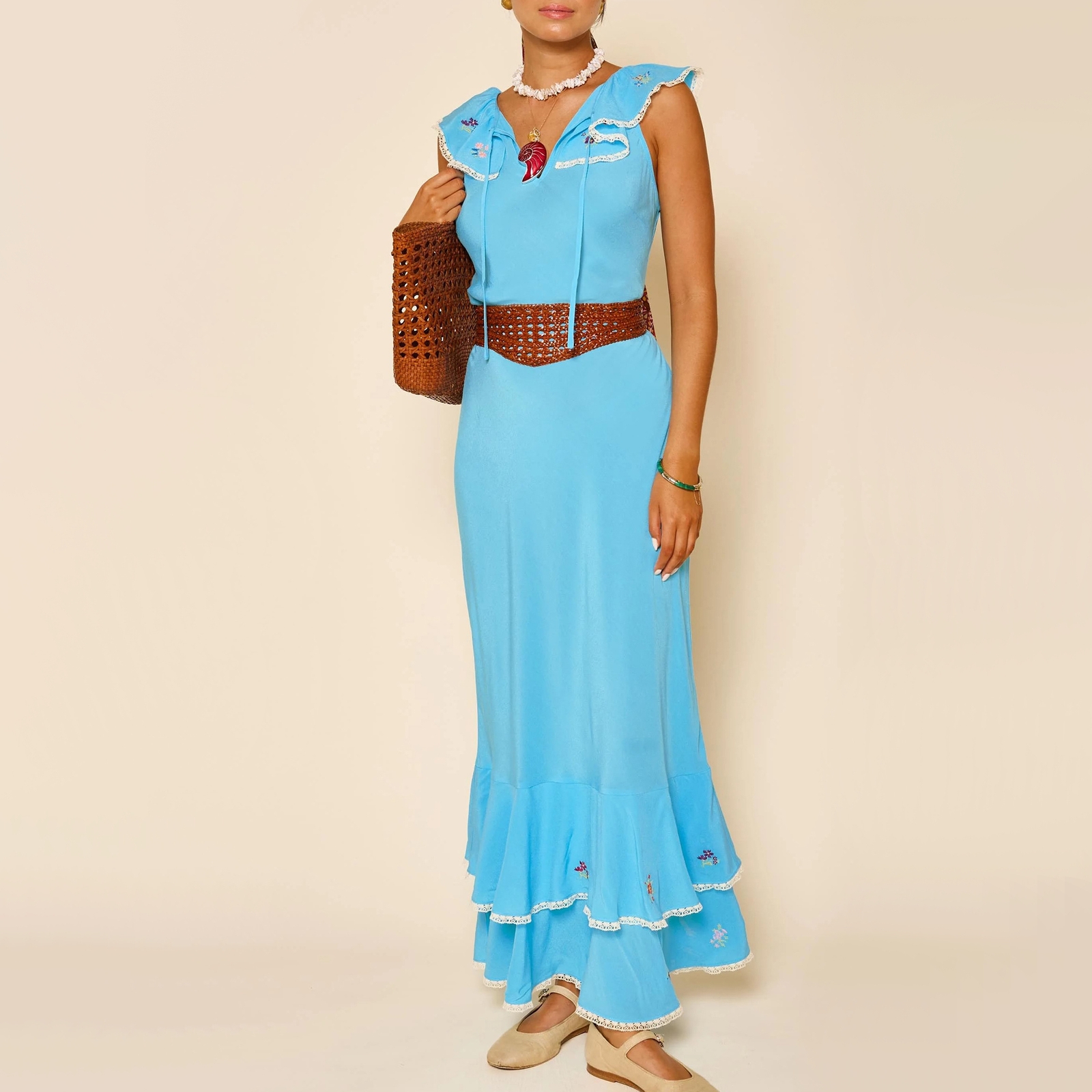 Rixo Latisha Lace-Trimmed Crepe De Chine Dress - UK 16