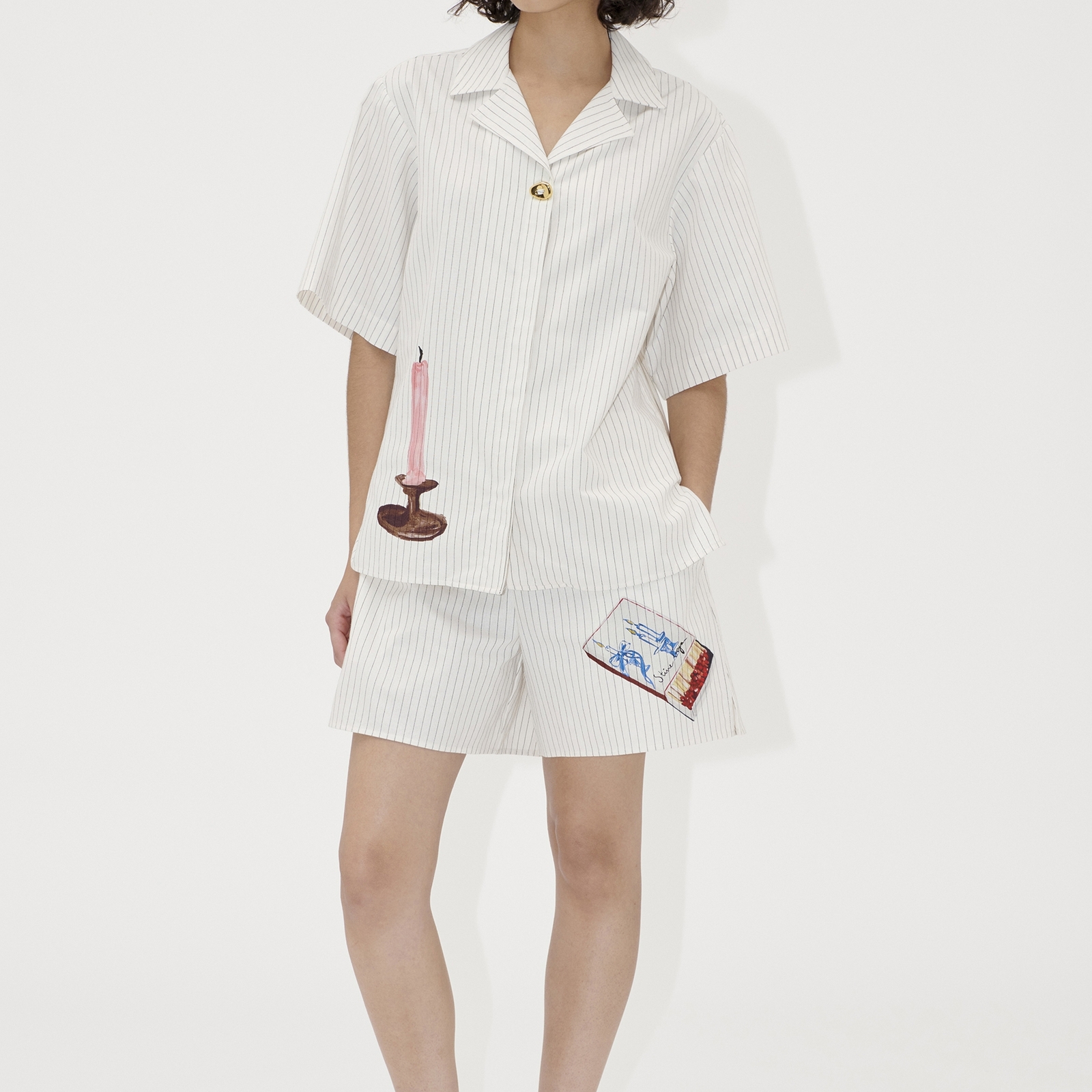 Stine Goya Organic Cotton-Poplin Bowling Shirt - XL