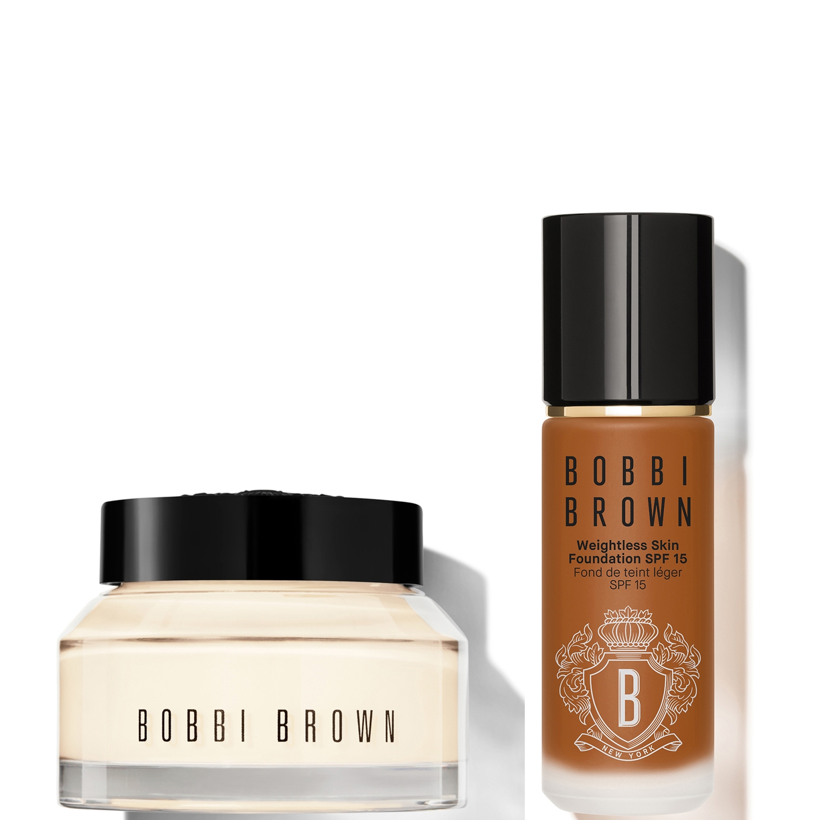 Image of Bobbi Brown 24-hour Hydration Duo - Vitamin Enriched Face Base & Foundation Bundle (Various Shades) - Warm Walnut051