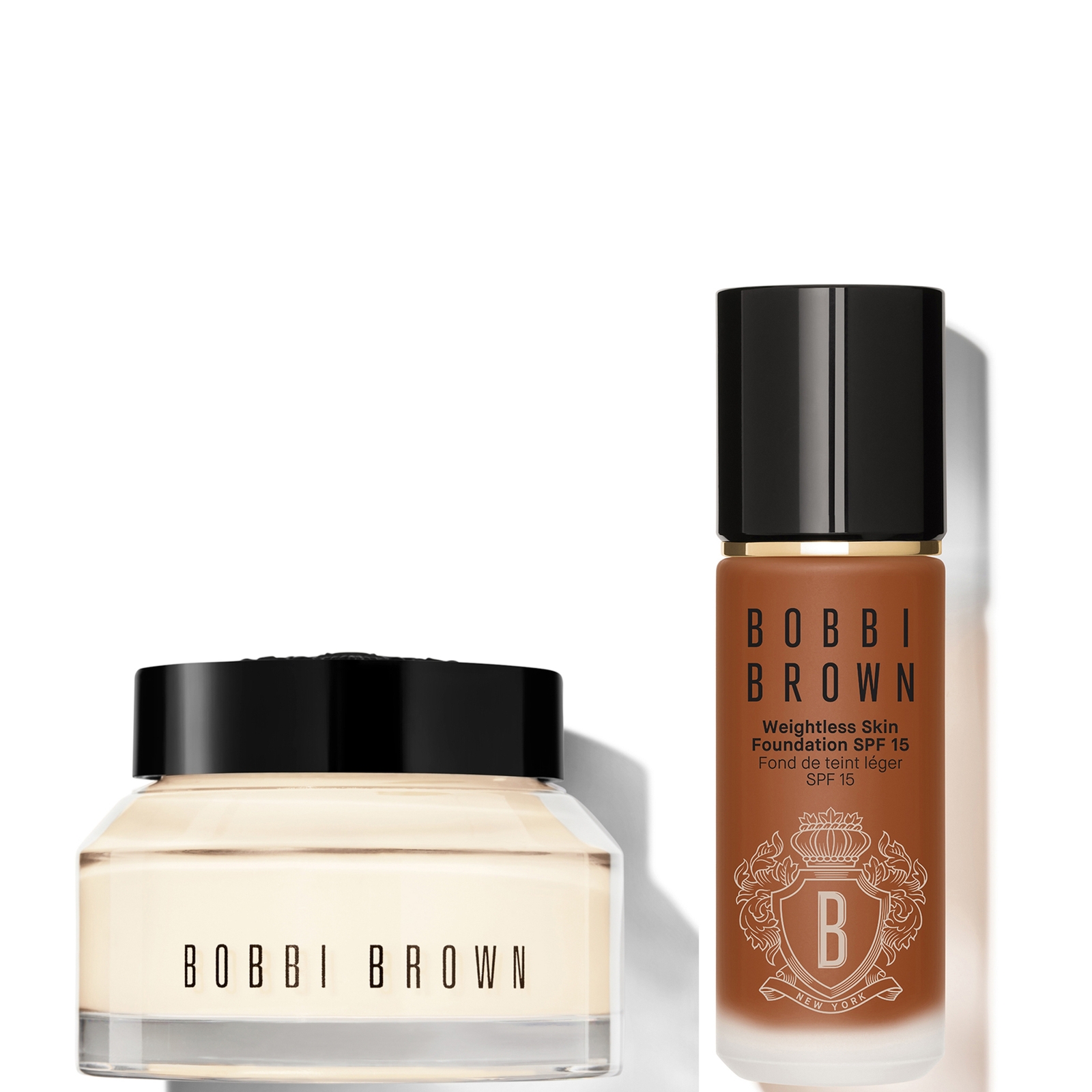 BOBBI BROWN 24-HOUR HYDRATION DUO - VITAMIN ENRICHED FACE BASE & FOUNDATION BUNDLE (VARIOUS SHADES) - ALMOND