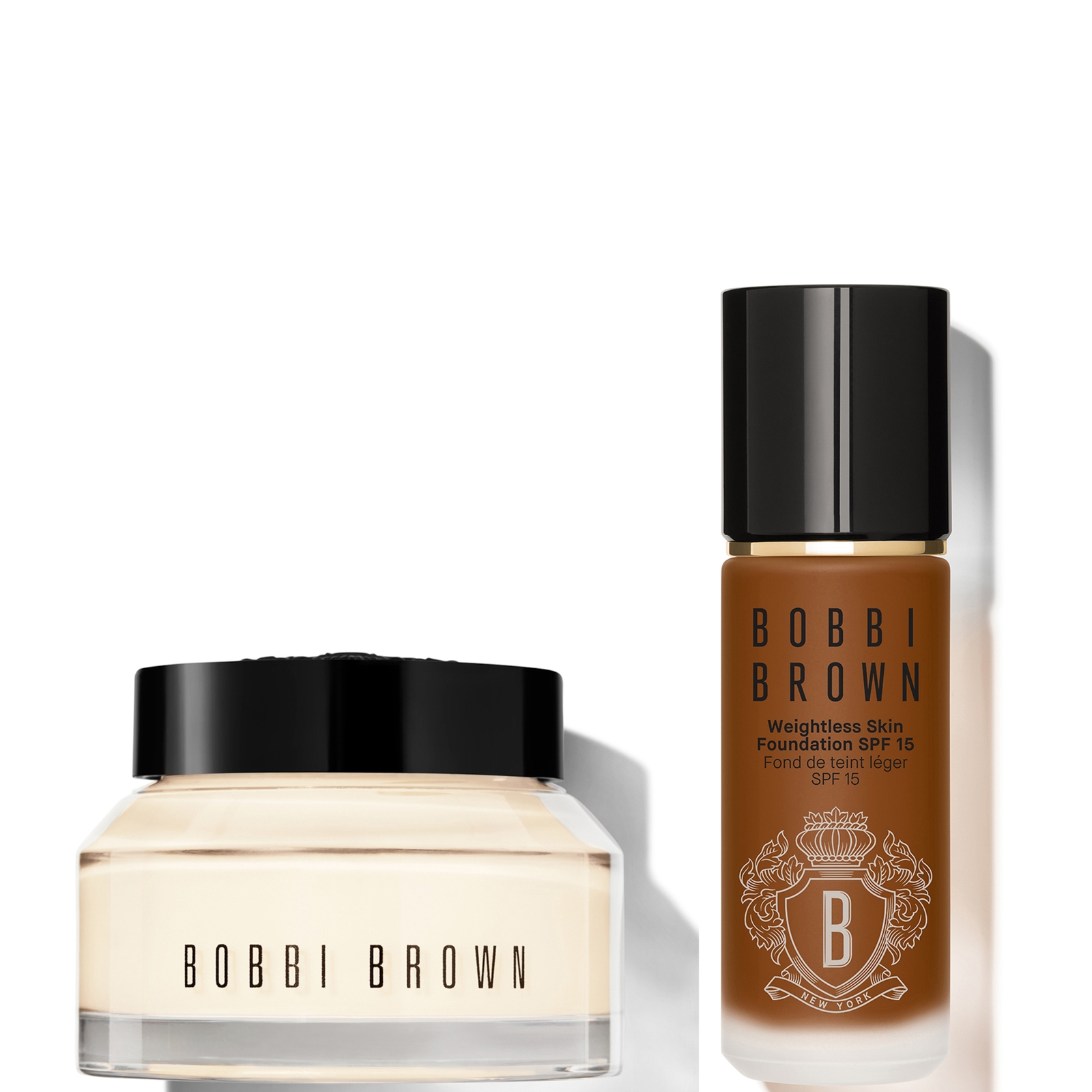 BOBBI BROWN 24-HOUR HYDRATION DUO - VITAMIN ENRICHED FACE BASE & FOUNDATION BUNDLE (VARIOUS SHADES) - CHESTNUT