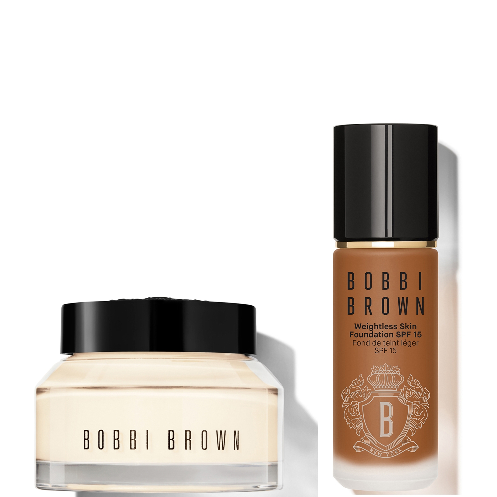 Image of Bobbi Brown 24-hour Hydration Duo - Vitamin Enriched Face Base & Foundation Bundle (Various Shades) - Neutral Walnut051