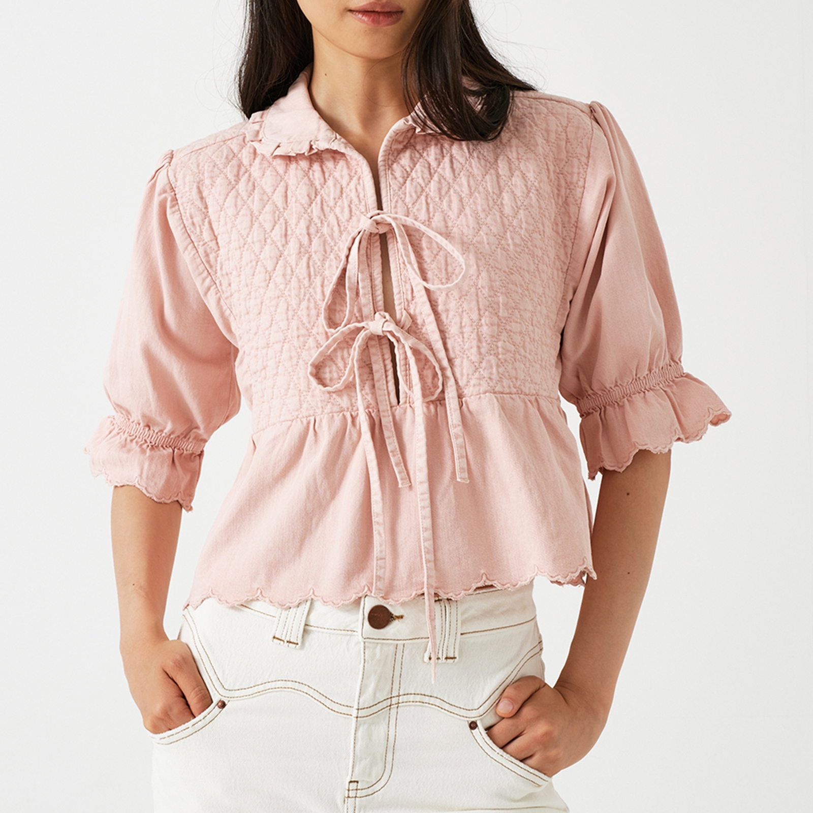 Seventy + Mochi Heidi Quilted Cotton Blouse - S