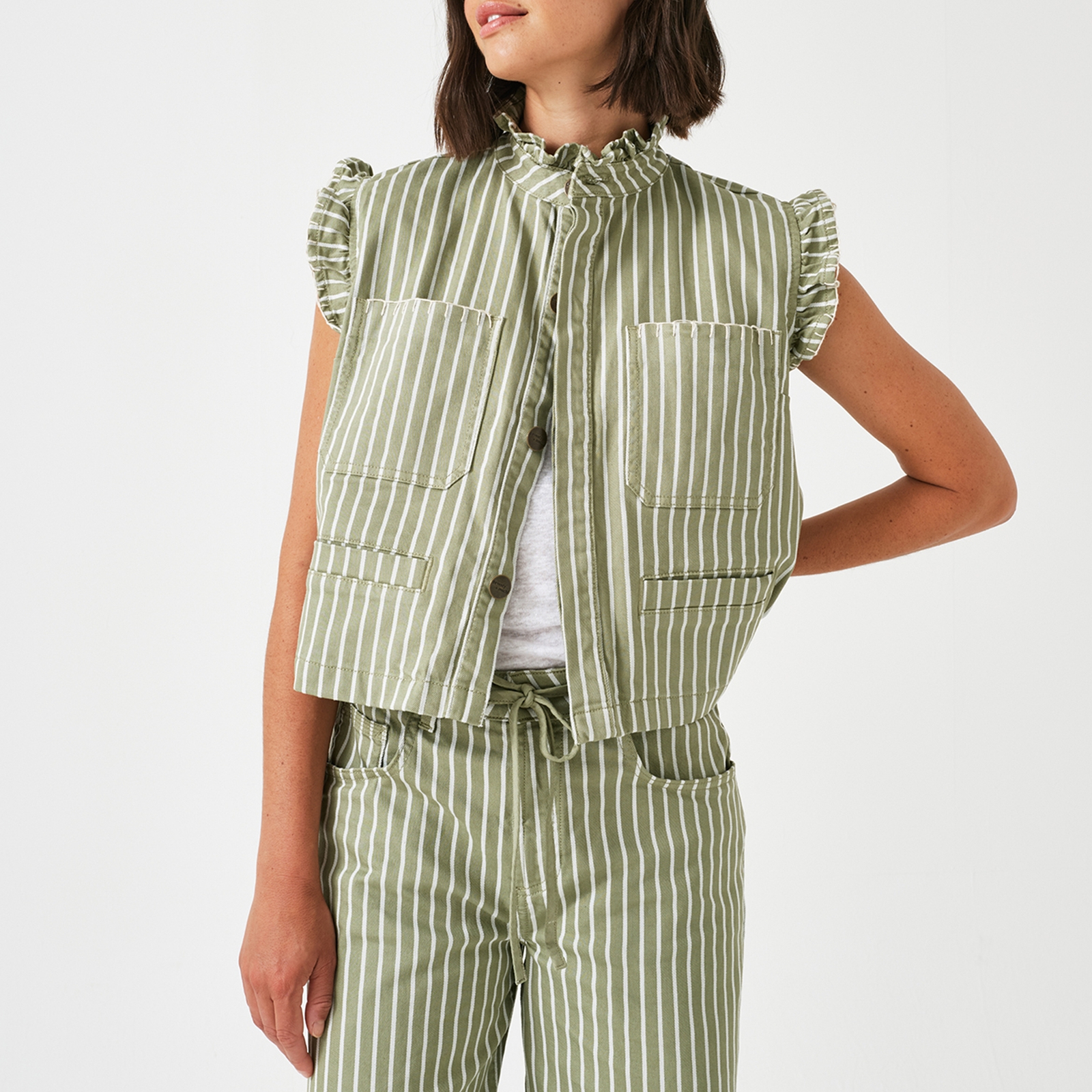 Seventy + Mochi Pablo Striped Denim Waistcoat - XS