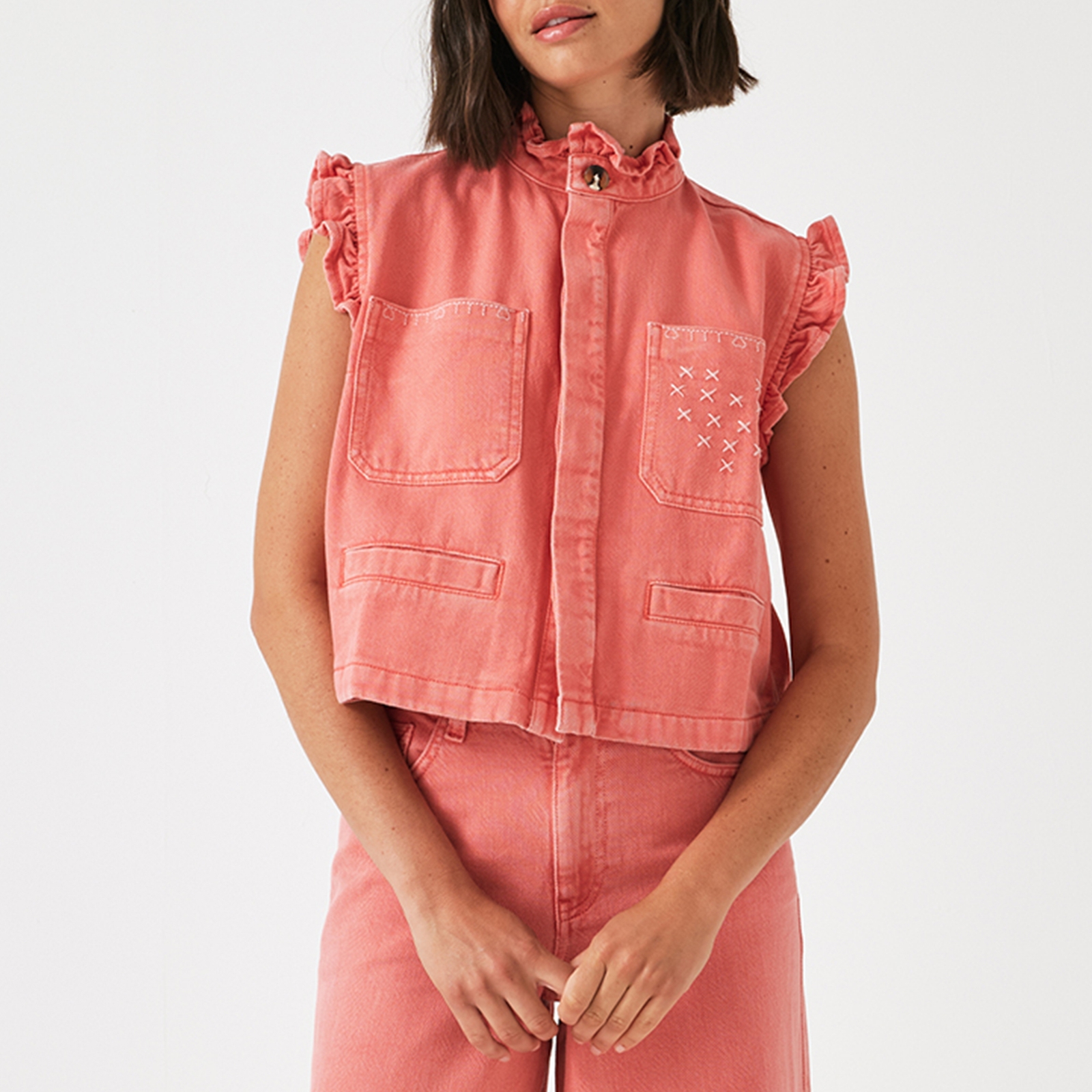 Seventy + Mochi Dear Pablo Denim Waistcoat - L