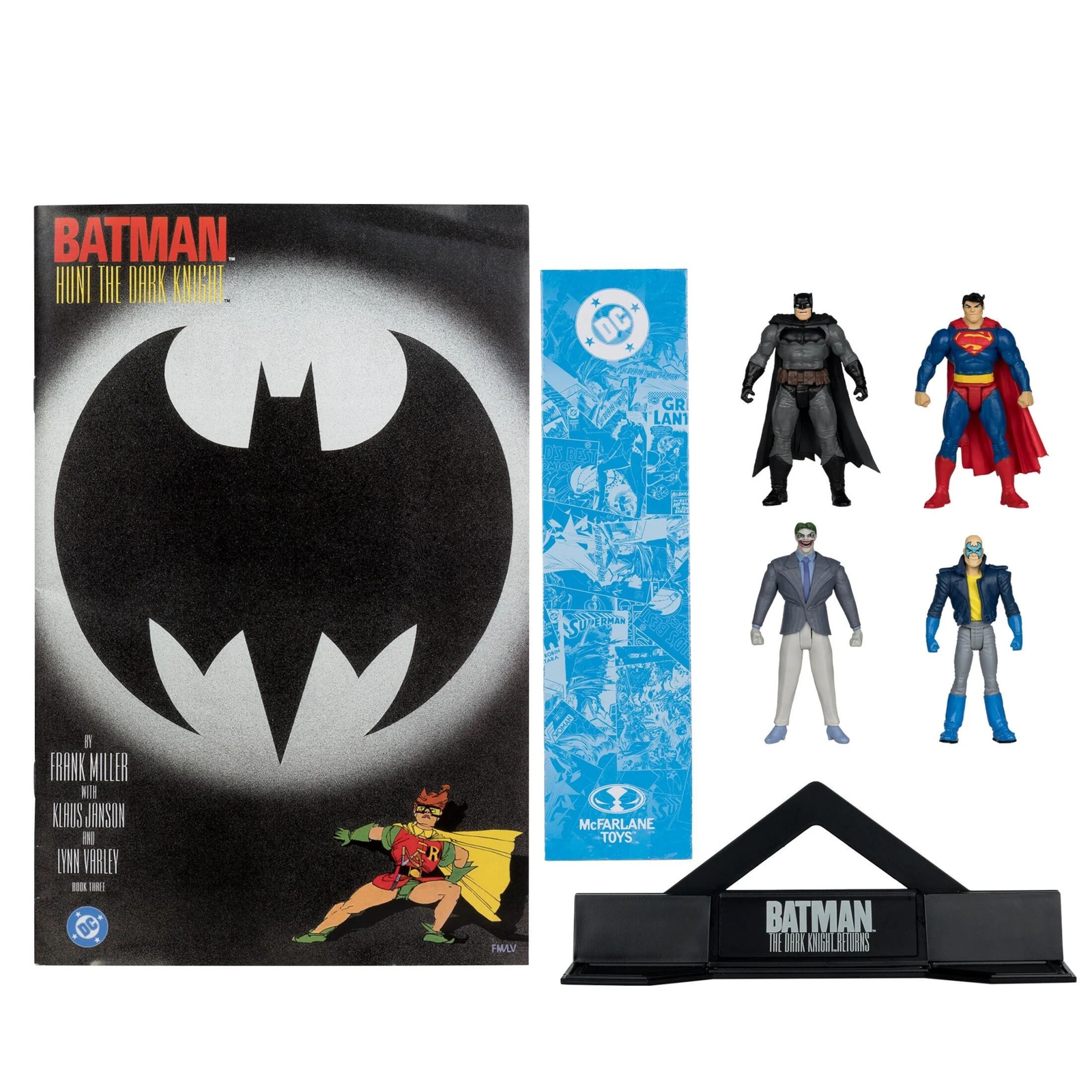 McFarlane DC Direct 3  Figure with Comic Black Suit Batman & DKR#3 Son of Batman & Superman & DKR#4 Joker 4 Pack Action Figures