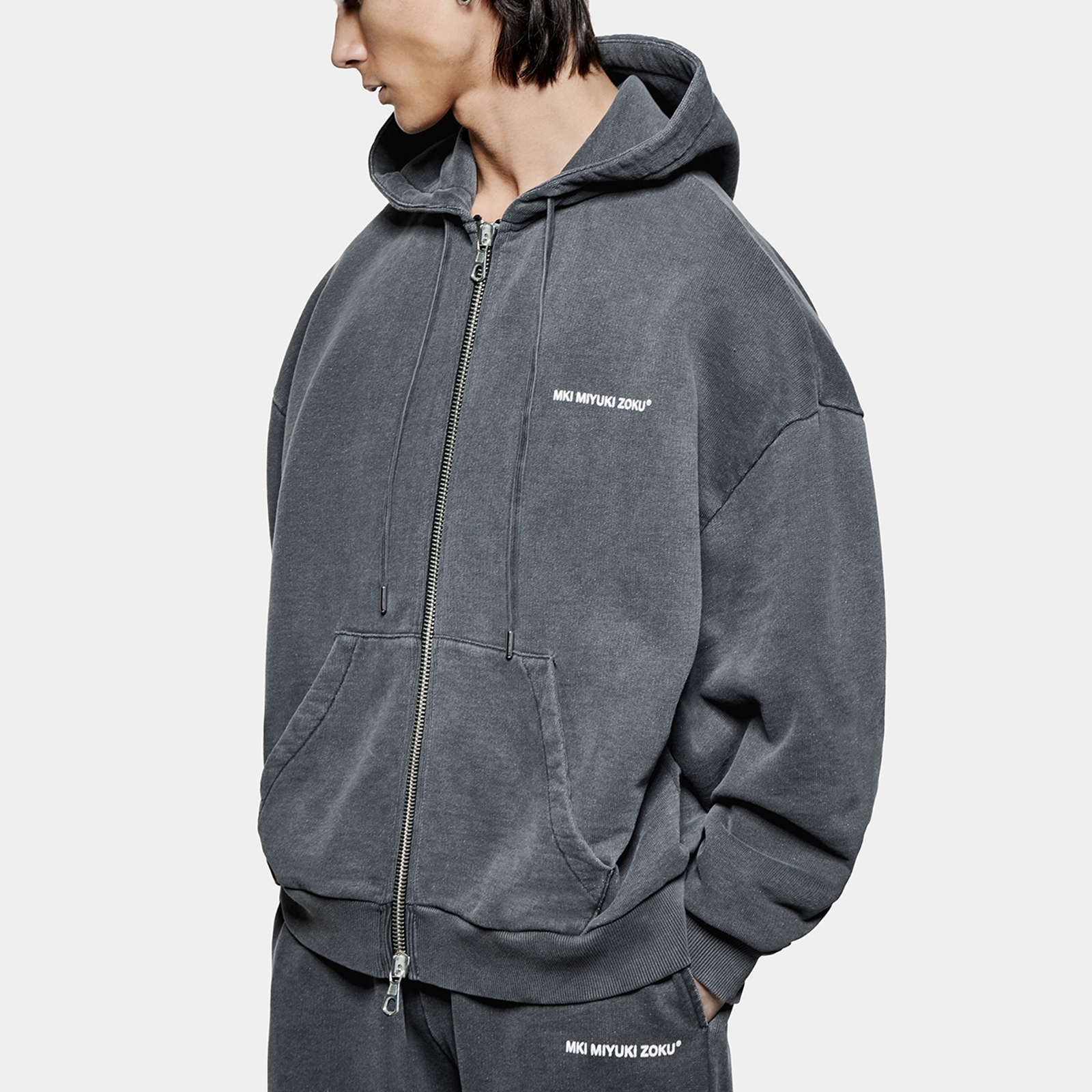 MKI MIYUKI ZOKI Uniform Cotton-Blend Jersey Zip-Up Hoodie - S