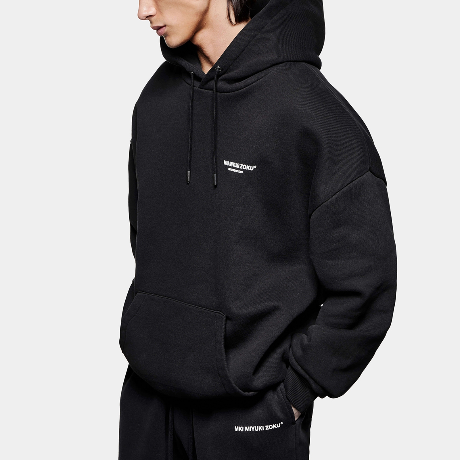 MKI MIYUKI ZOKU Design Studio Loopback Cotton-Blend Hoodie - L