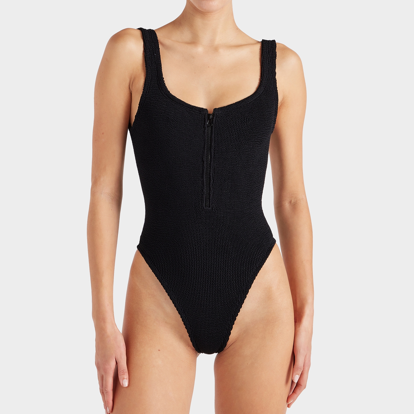 Hunza G Dallas Crinkle™ Stretch-Seersucker Swimming Costume