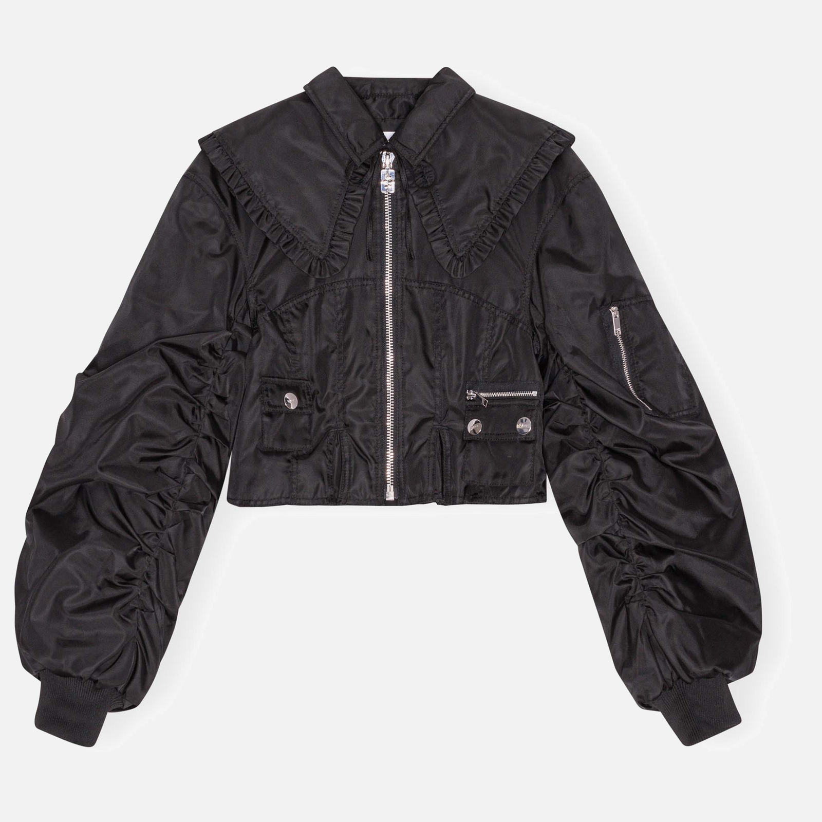 Ganni Duchesse Satin Fitted Jacket - EU 32/UK 4