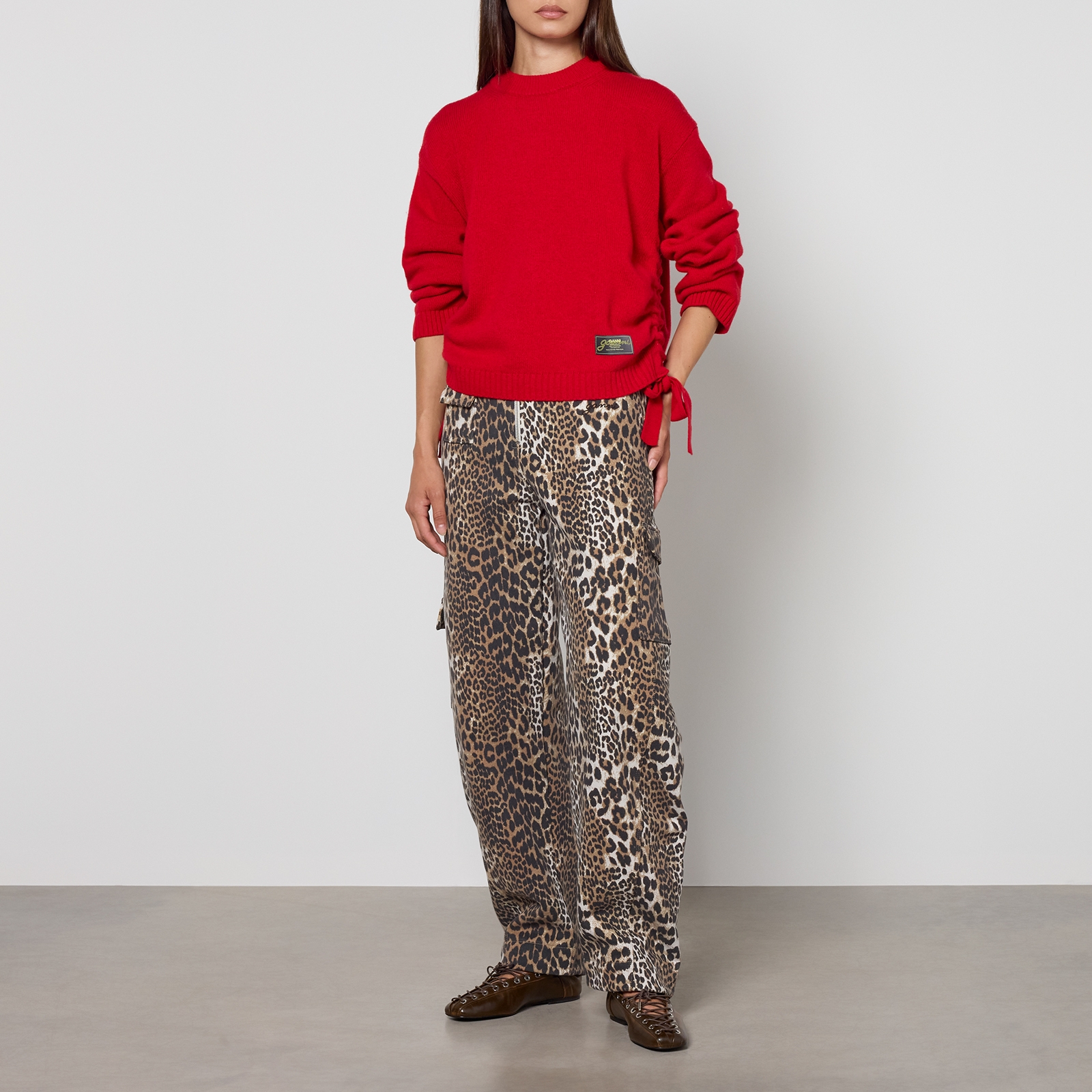 Ganni Future Wool-Blend Oversized O-Neck Jumper - XXS/XS