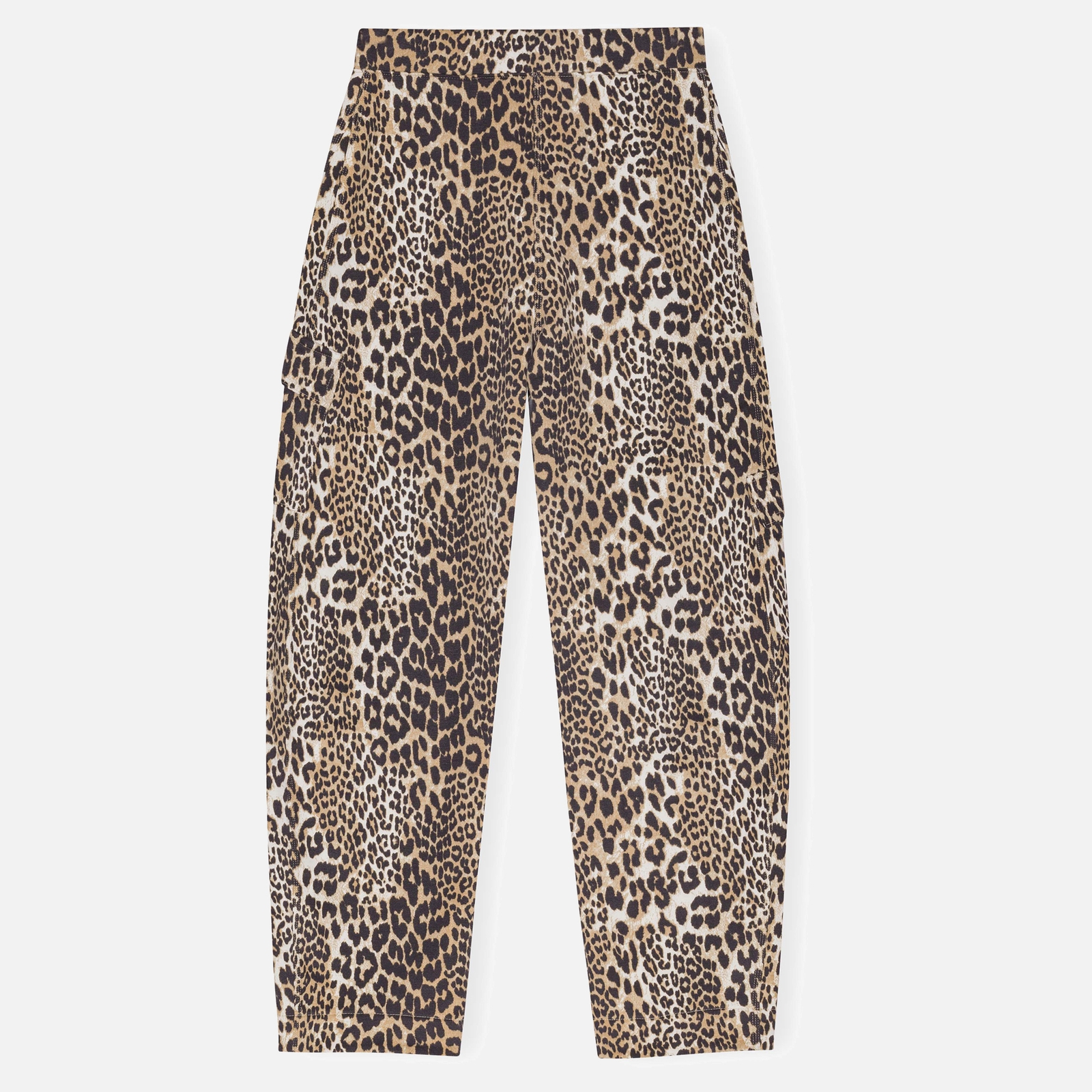 Ganni Leopard-Print Organic Cotton Trousers - M