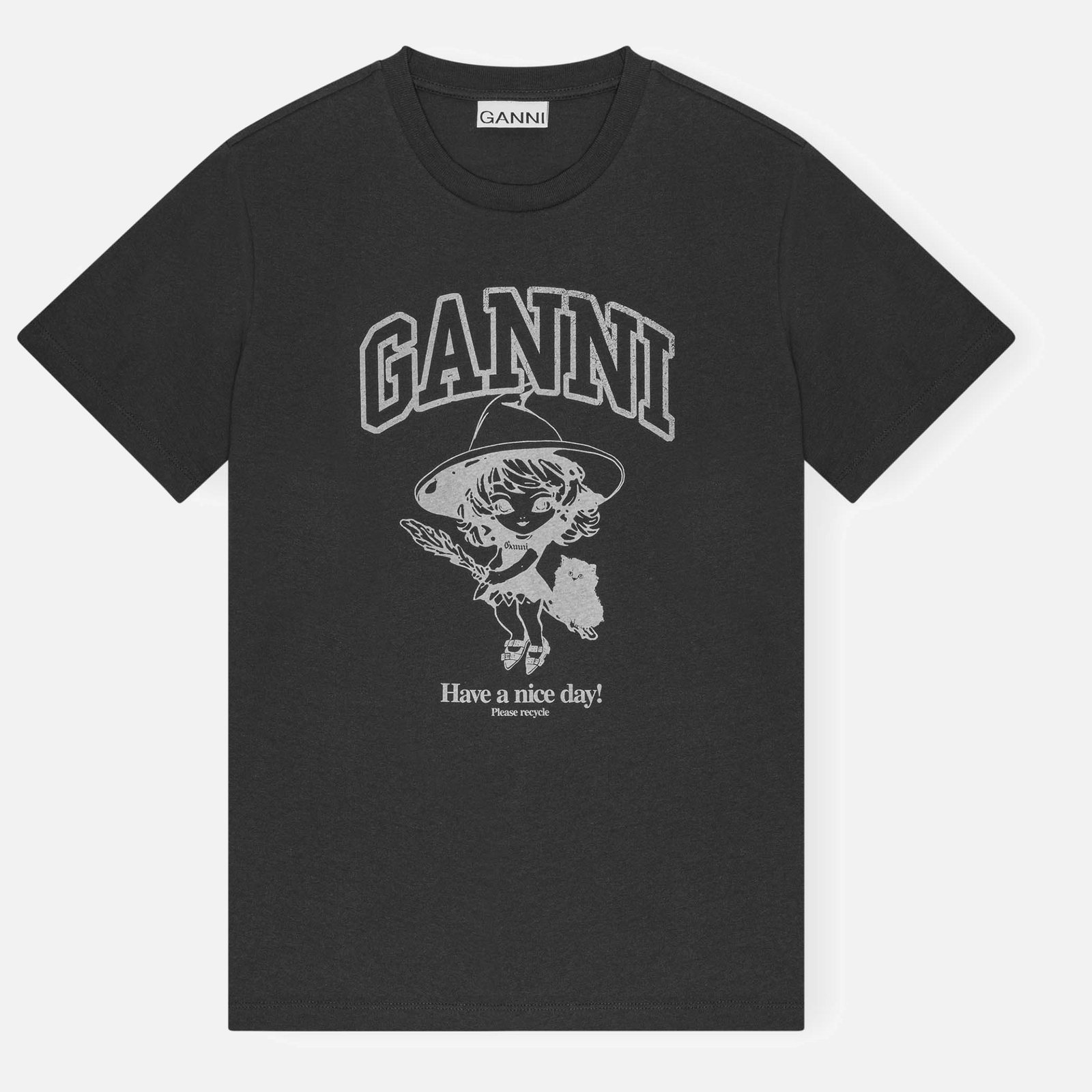 Ganni Basic Witch Relaxed Cotton-Jersey T-Shirt - XL
