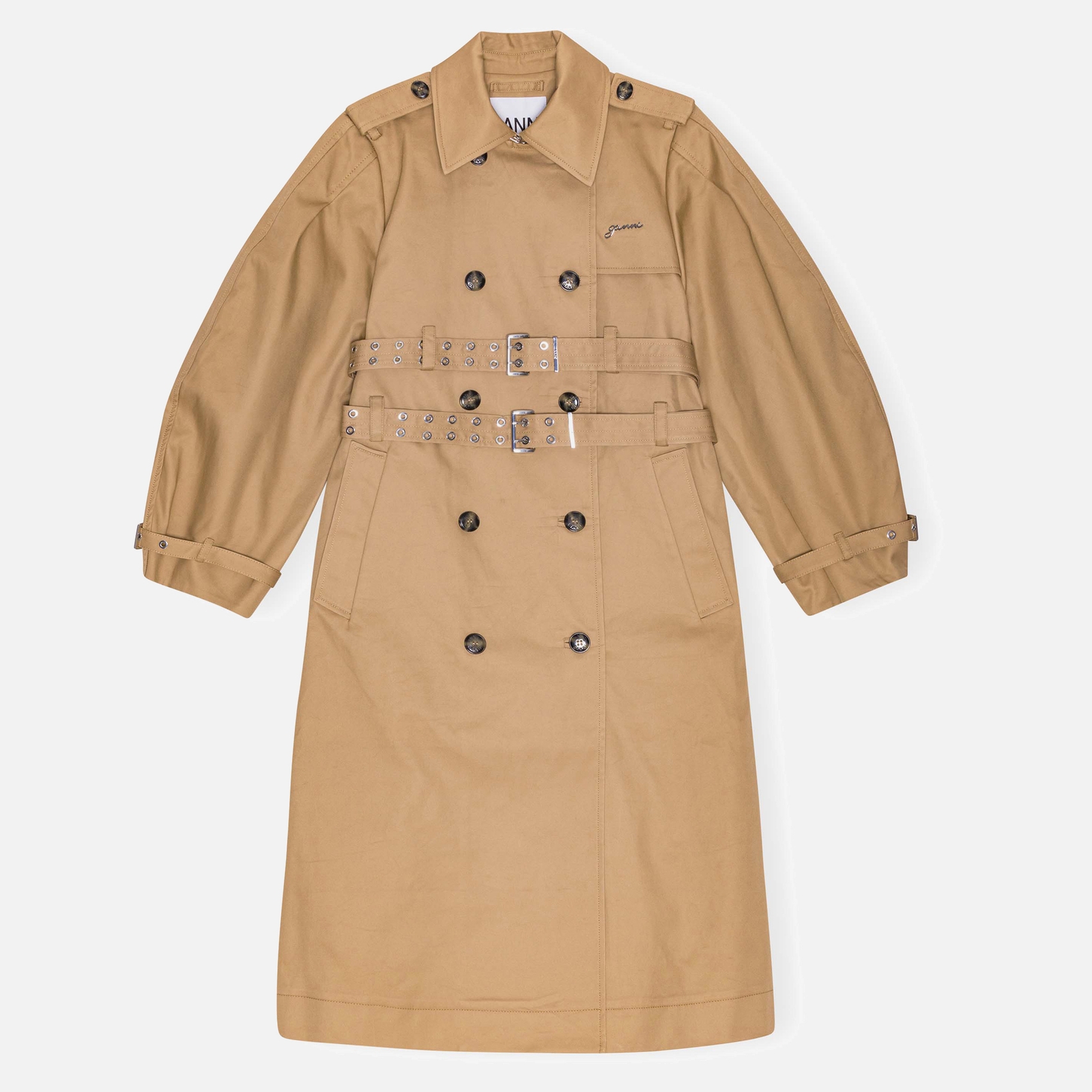 Ganni Cotton-Gabardine Trench Coat - EU 38/UK 10