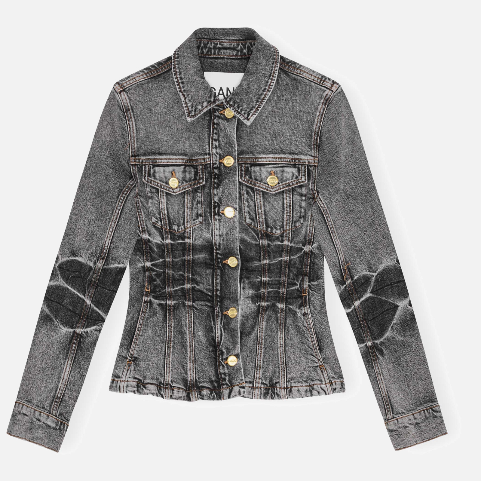 Ganni Future Fitted Denim Blazer - EU 42/UK 14