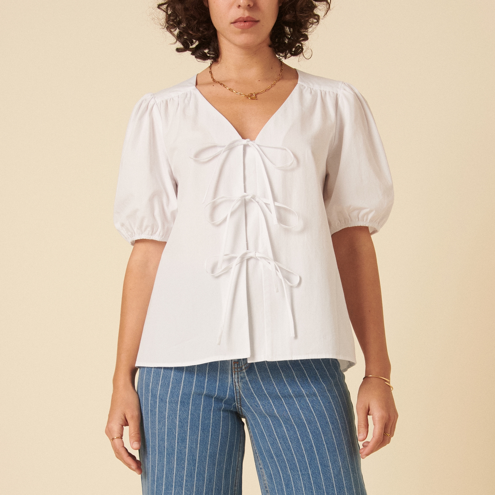 Nobody's Child Bernadetta Organic Cotton-Poplin Blouse - UK 14