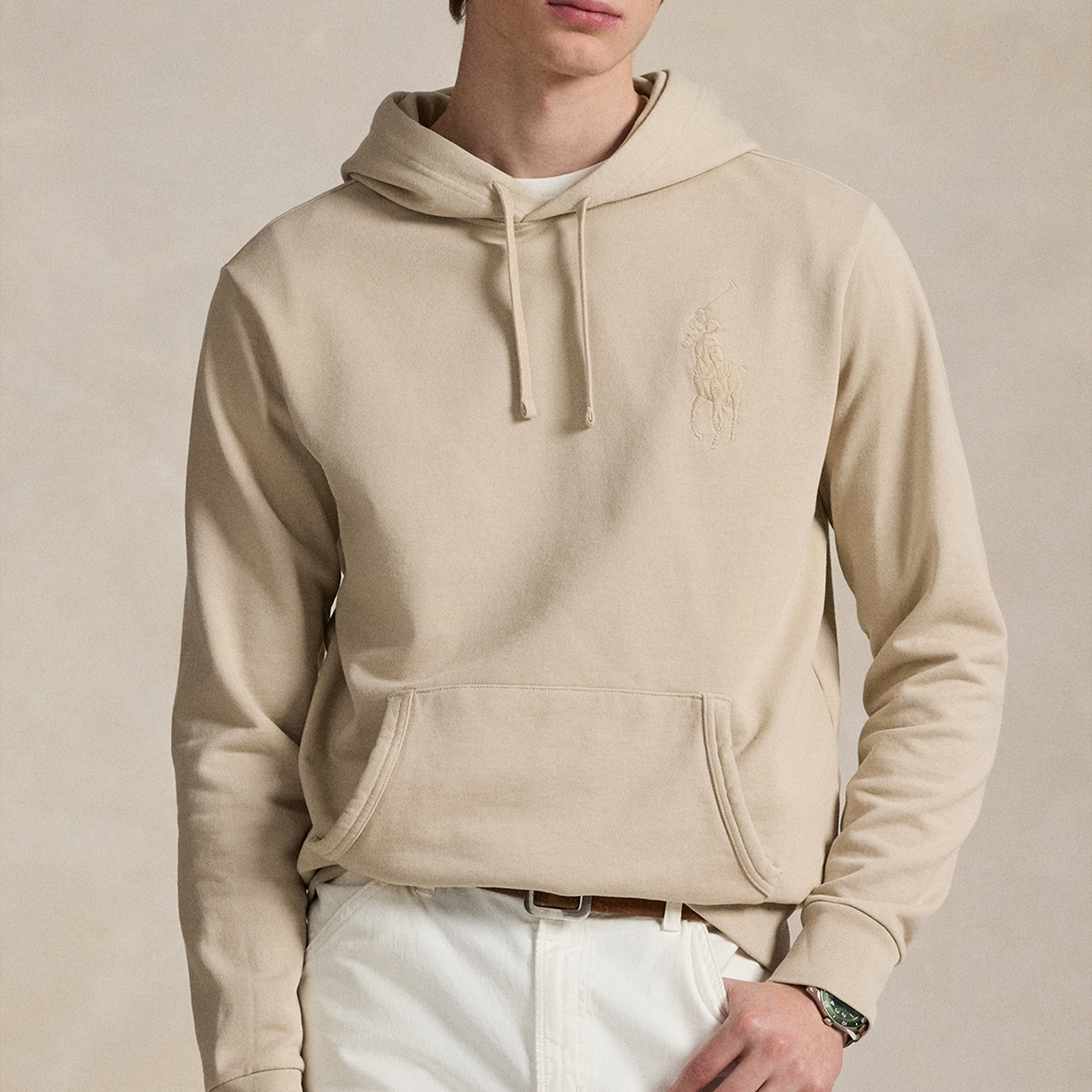 Polo Ralph Lauren Tonal PP Loopback Cotton-Terry Hoodie - S