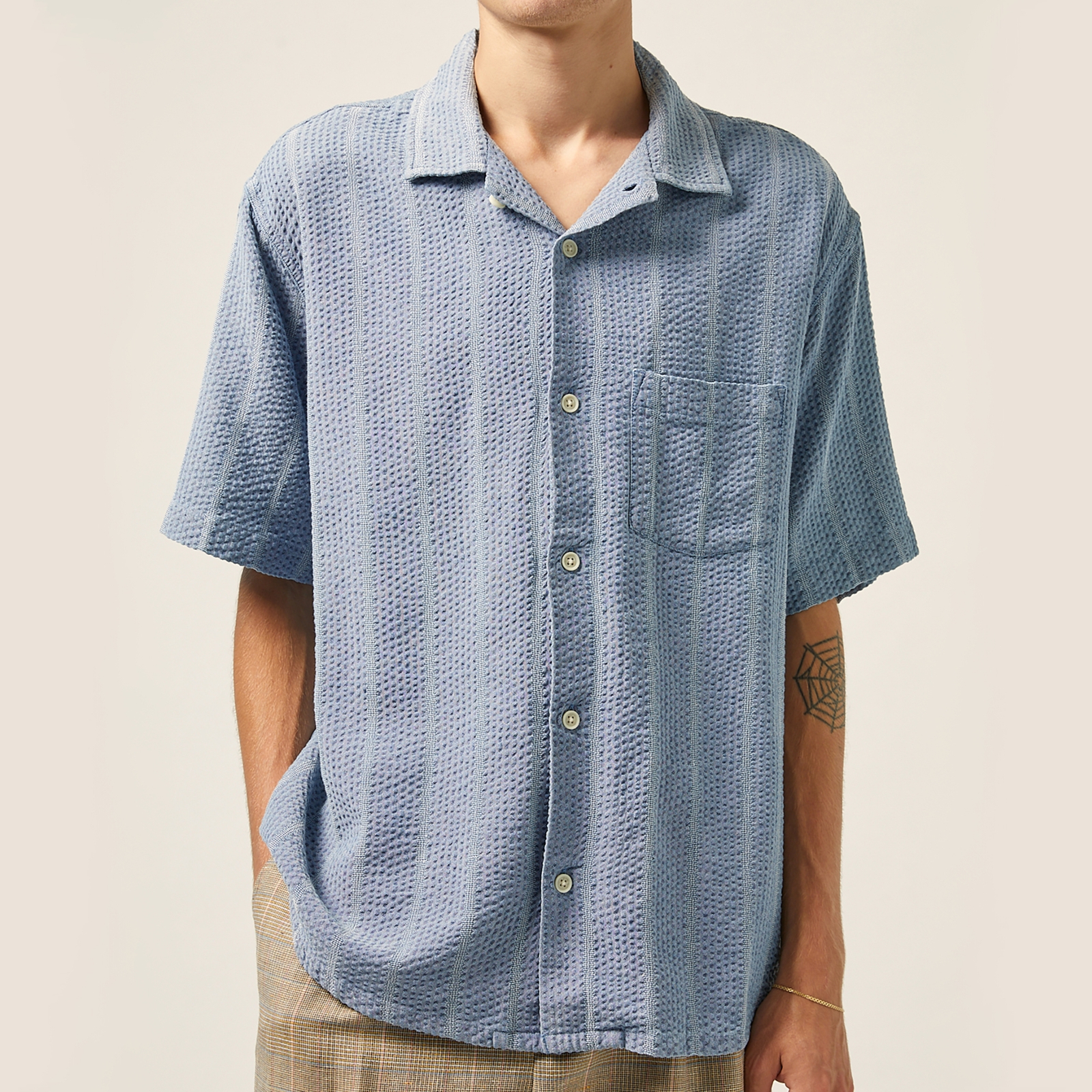 Corridor Striped Cotton-Blend Seersucker Shirt - L