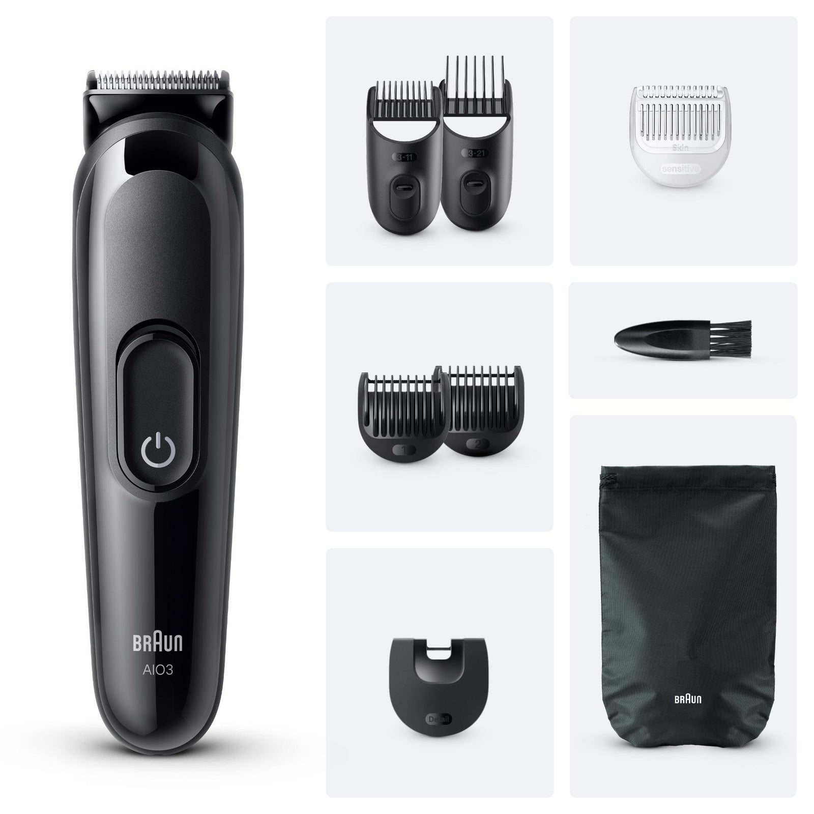 Men's Black Braun All-In-One Trimmer Style Kit Series Aio3545 Size 3