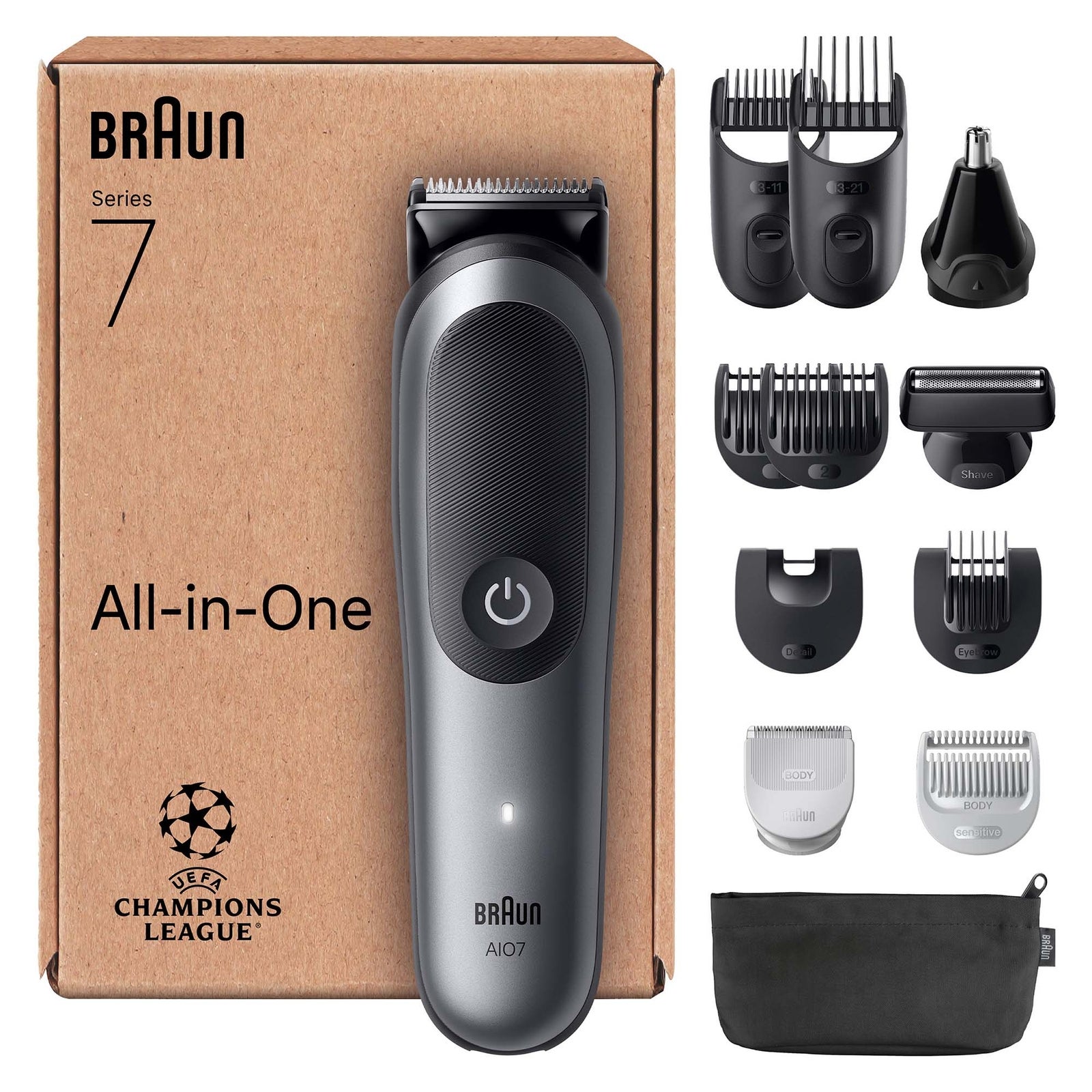 Men's Grey Braun All-In-One Trimmer Style Kit Series Aio7545 Size 7