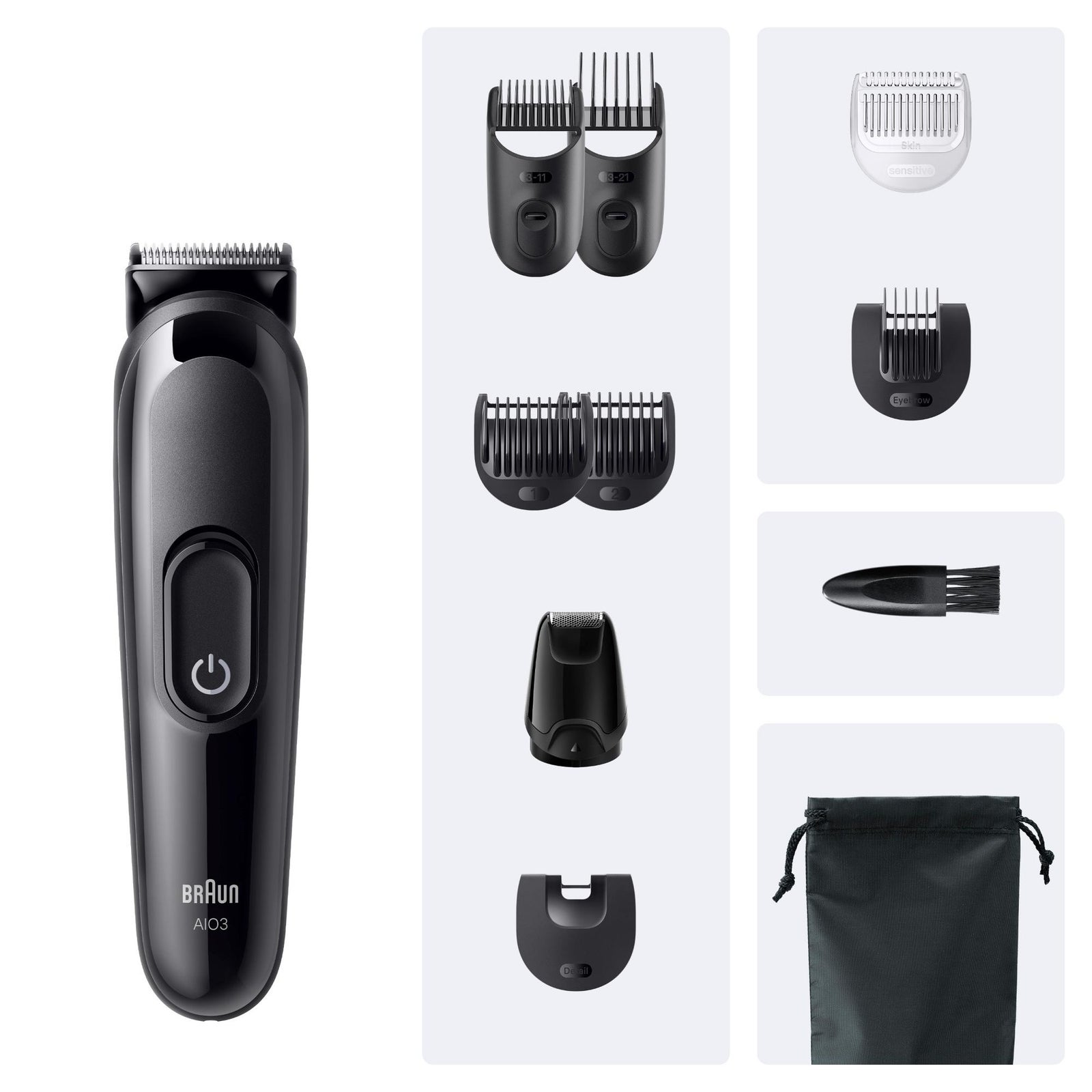 Men's Black Braun All-In-One Trimmer Style Kit Series Aio3560 Size 3