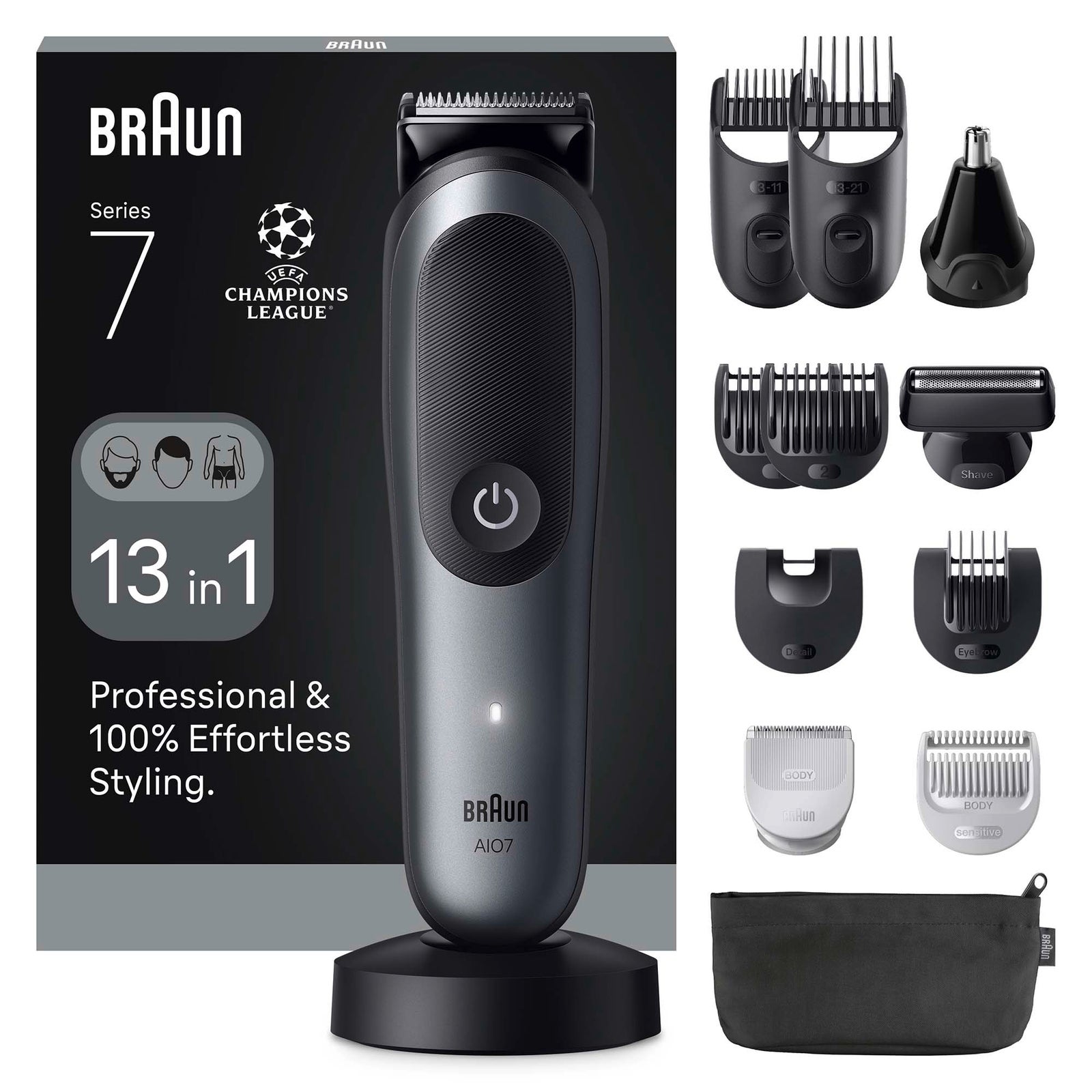 Men's Grey Braun All-In-One Trimmer Style Kit Series Aio7560 Size 7