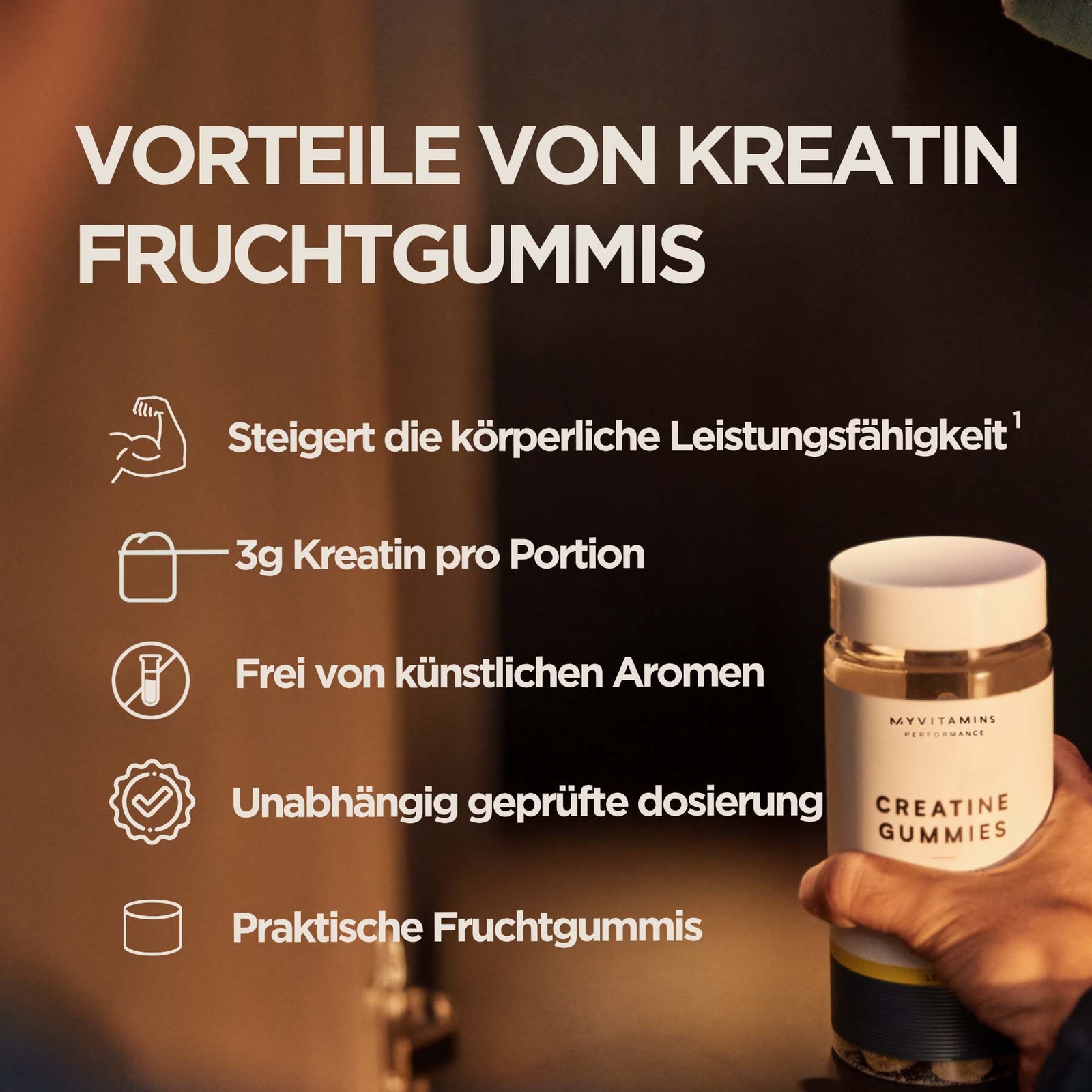 5059883483375 - Kreatin-Fruchtgummis - 30Portionen - Zitrone