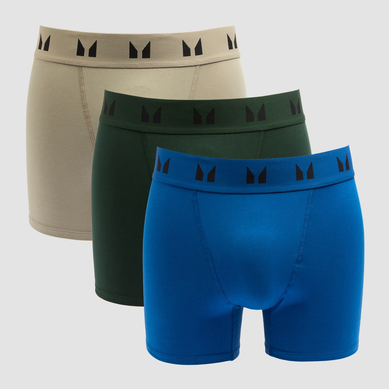 Image of Boxer da uomo MP (confezione da 3) - Smeraldo scuro / Salvia scuro / Azzurro intenso - XS