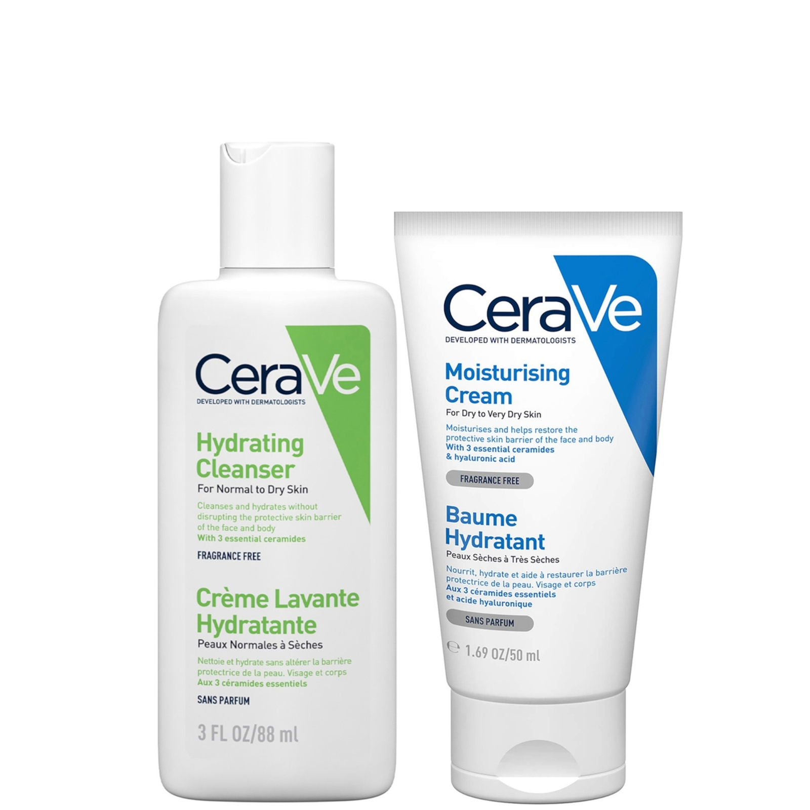 

CeraVe Travel Size Hydrating Cleanser & Moisturising Cream for Normal to Dry Skin