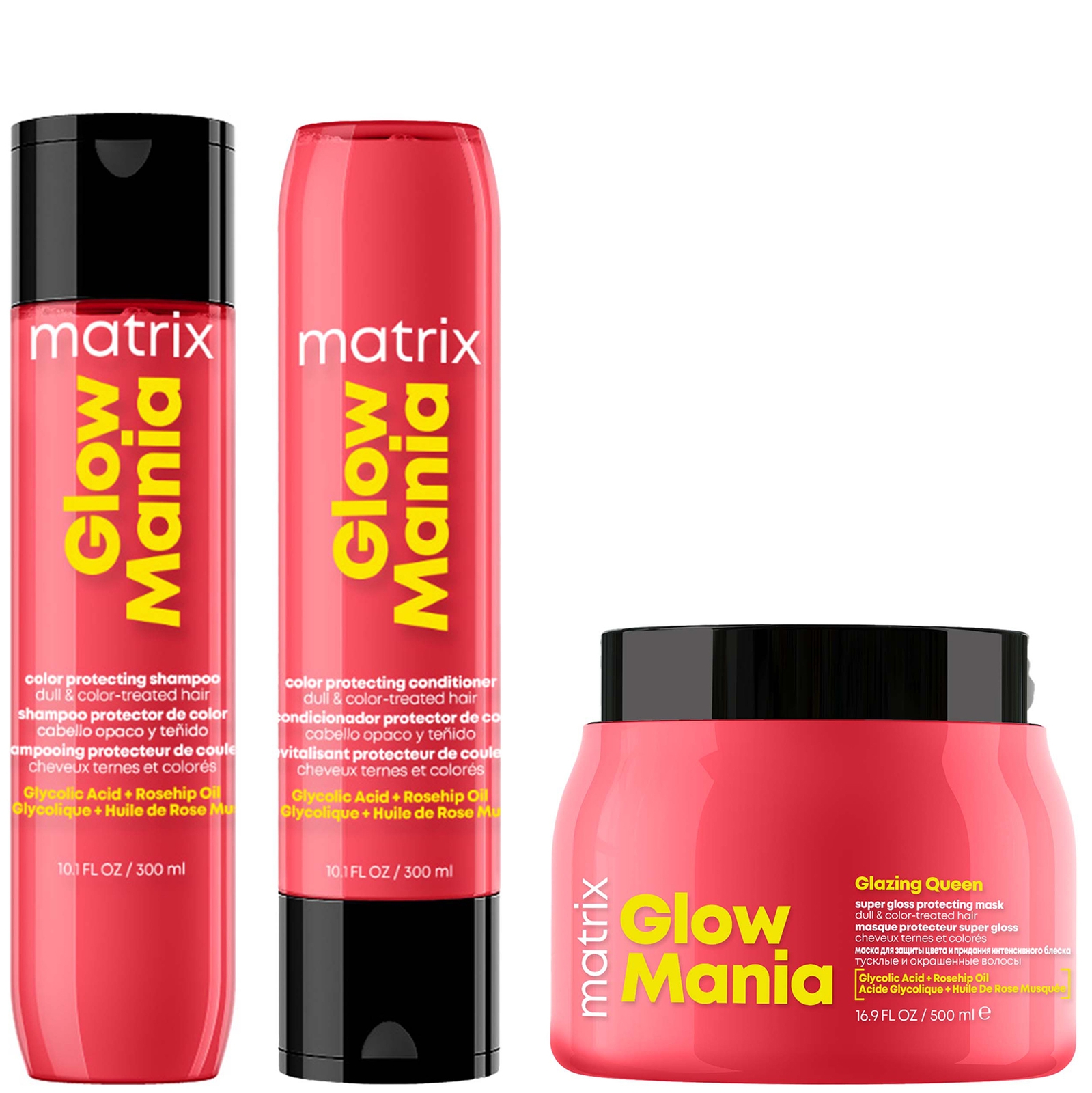 

Glow Mania Colour Protecting Shampoo, Conditioner, & Mask Trio for Coloured Hair