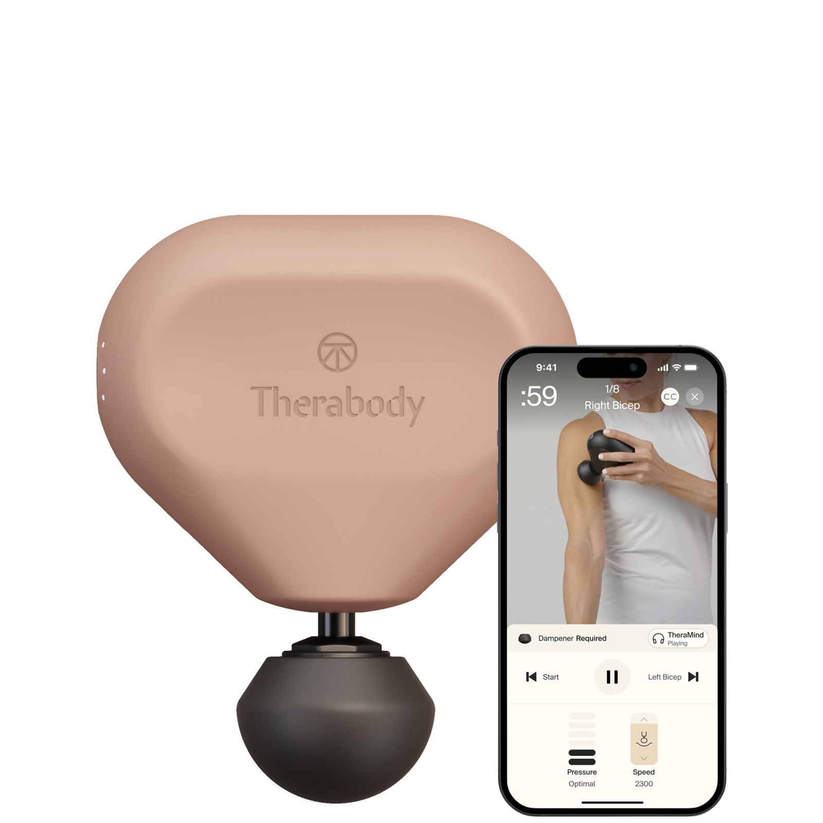 THERABODY THERAGUN MINI PORTABLE MASSAGE GUN - DESERT ROSE (3RD GENERATION) 