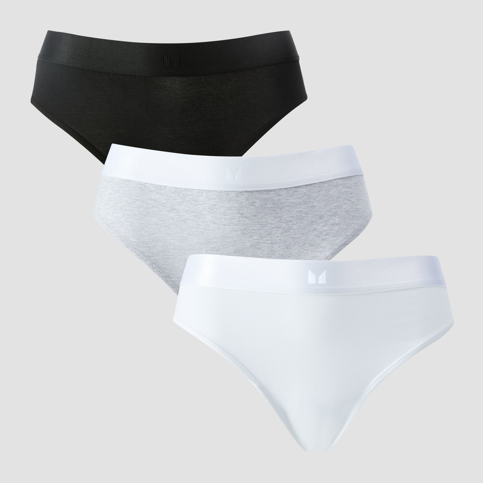 Myprotein UK MyProtein MP Women's Mid Rise Bikini Brief (5 Pack) - White/Black/Grey Marl
