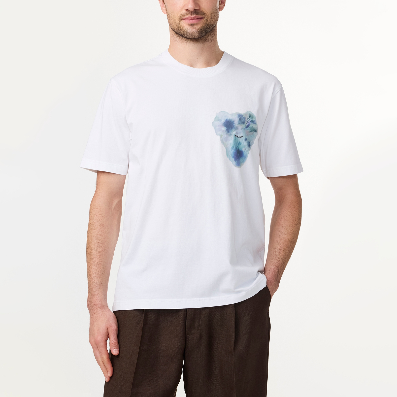 NN.07 Adam Printed Cotton-Jersey T-Shirt - M