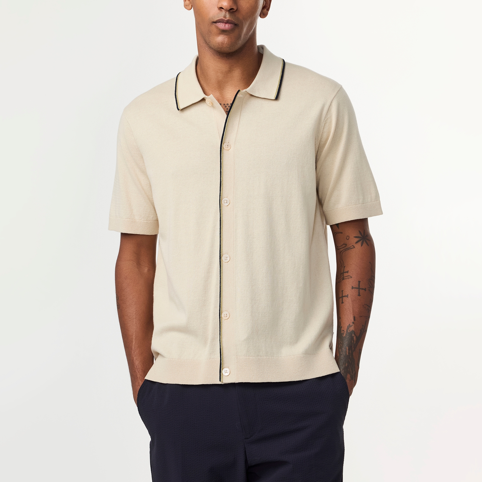 NN.07 Nolan Cotton-Knit Polo Shirt - S