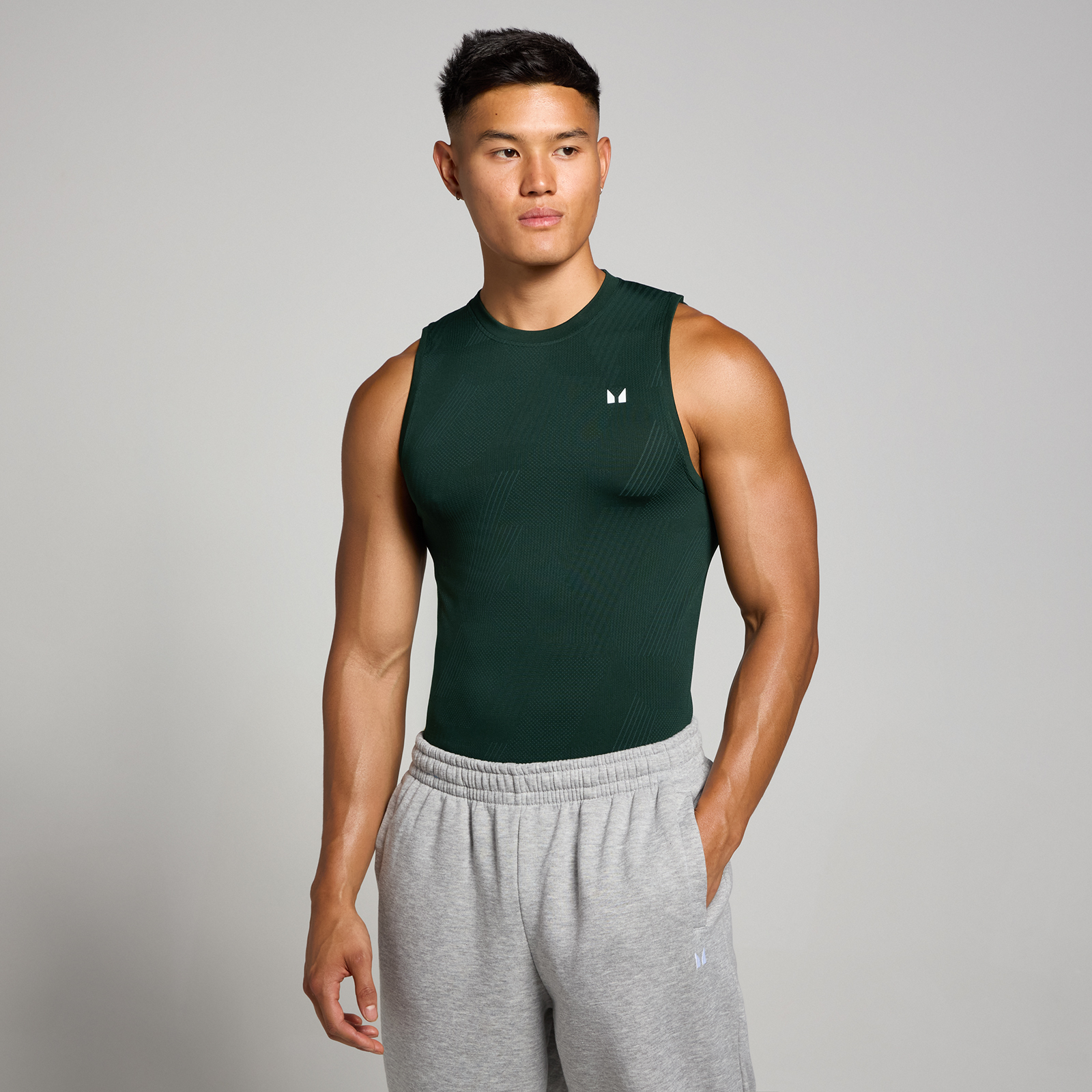 Myprotein UK MyProtein MP Men's Tempo Pillar Graphic Seamless Tank - Dark Emerald