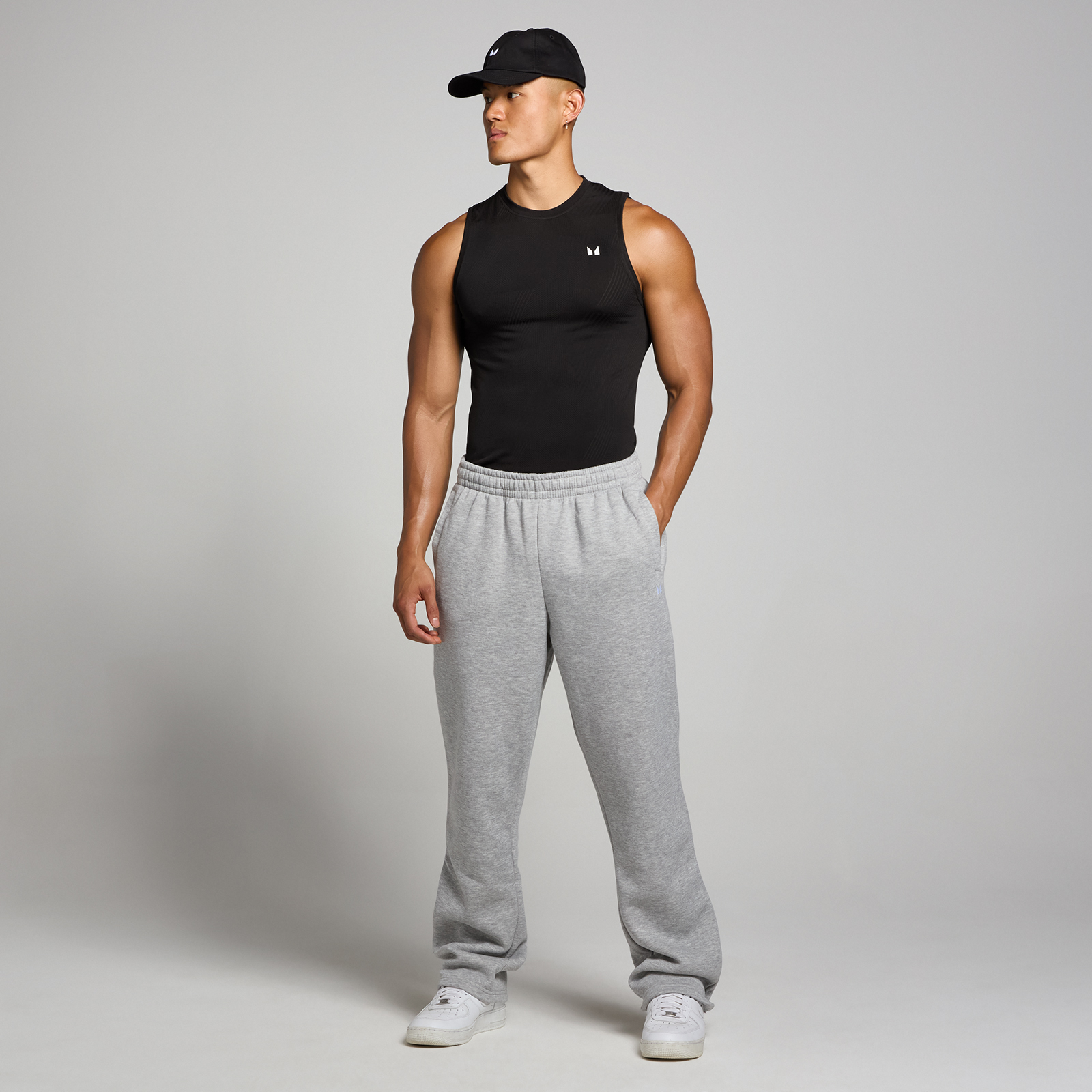 5059883399379 - MP Herren Tempo nahtloses Tanktop mit Grafikelement – Schwarz - S