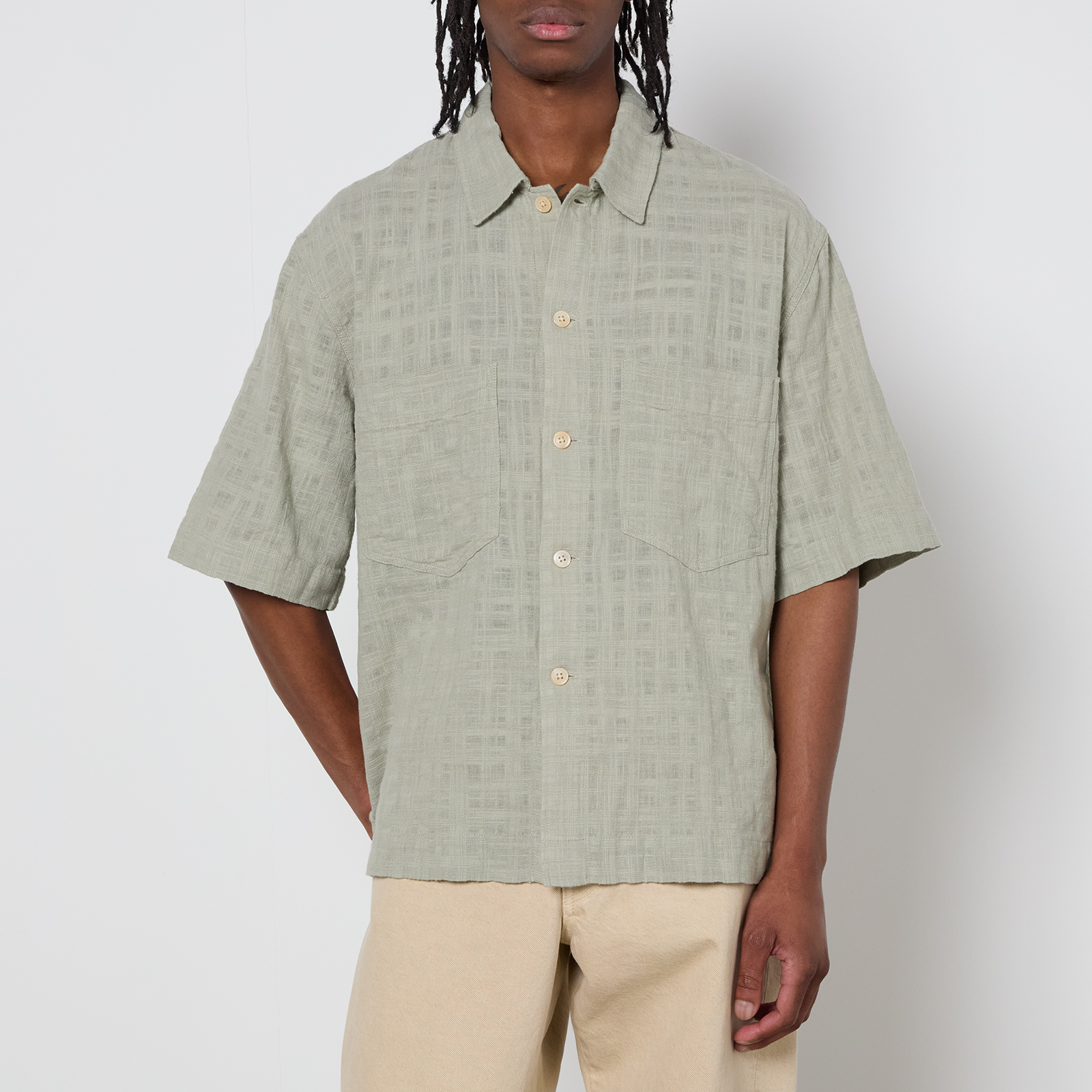 Sunflower Adam Slub Woven Cotton Shirt - M