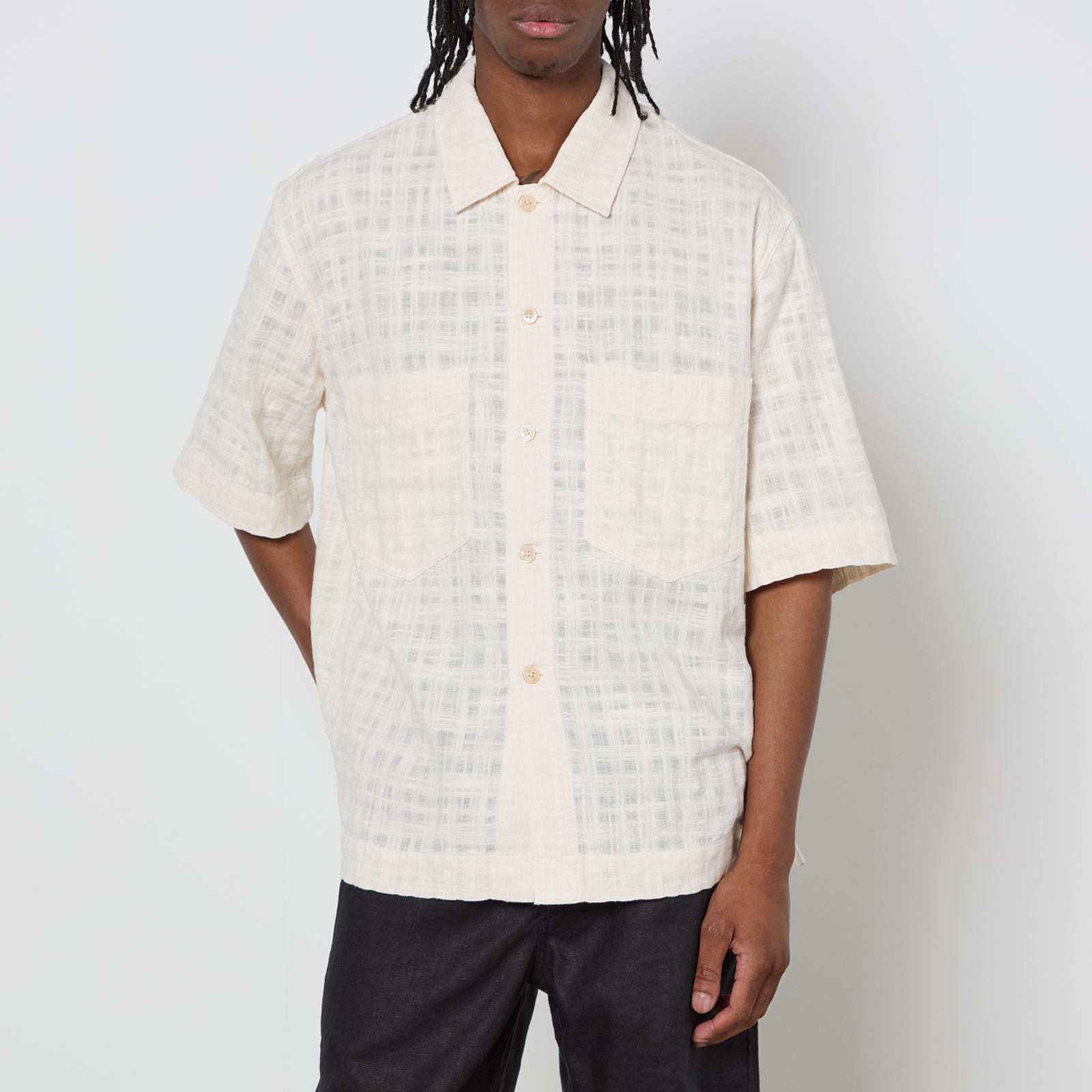Sunflower Adam Slub Woven Cotton Shirt - S