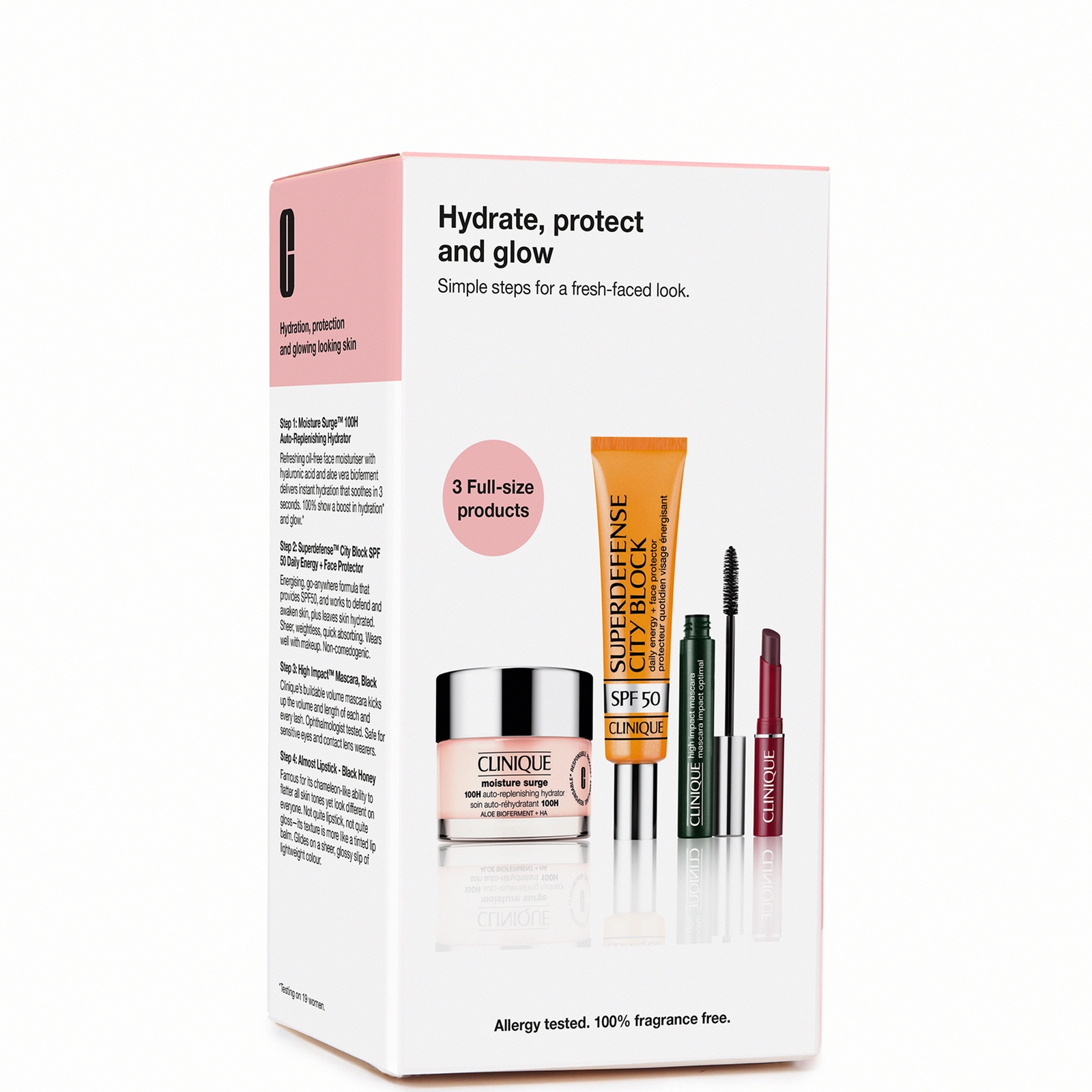 CLINIQUE HYDRATE, PROTECT AND GLOW BEAUTY SET (WORTH £113)