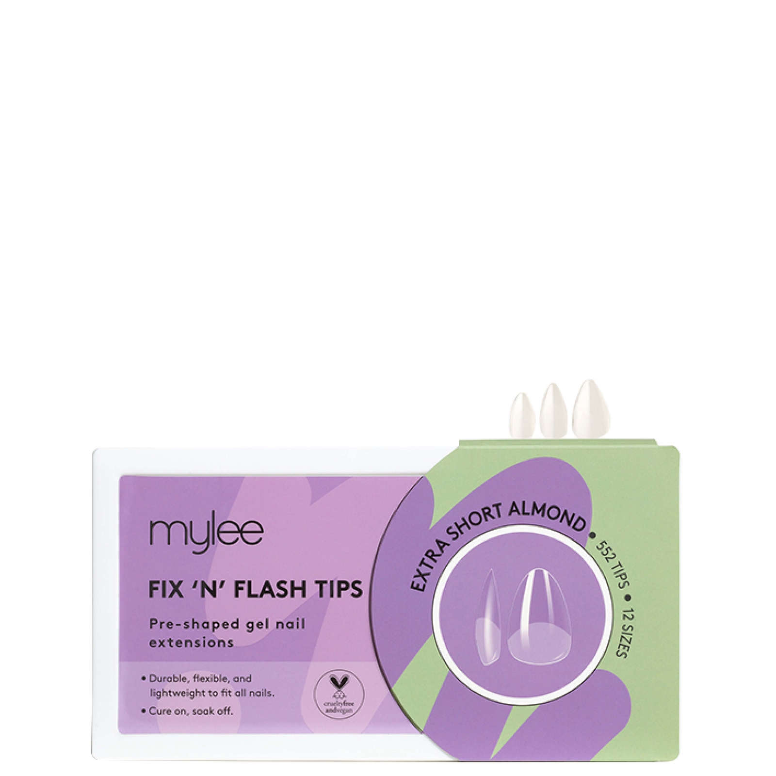Mylee Fix 'n' Flash Tips - Extra Short Almond